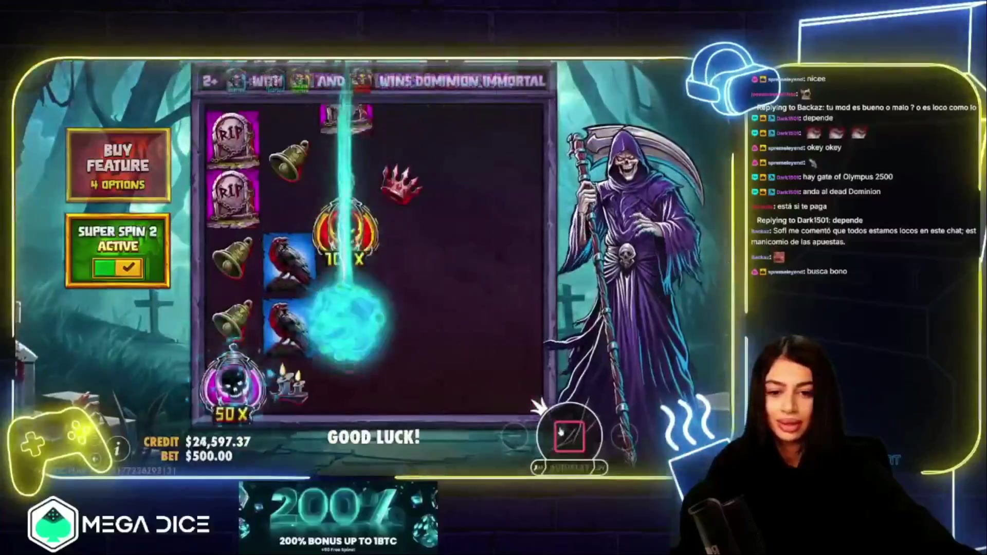 Death Dominion: $40,000.00 win (80.01x)
