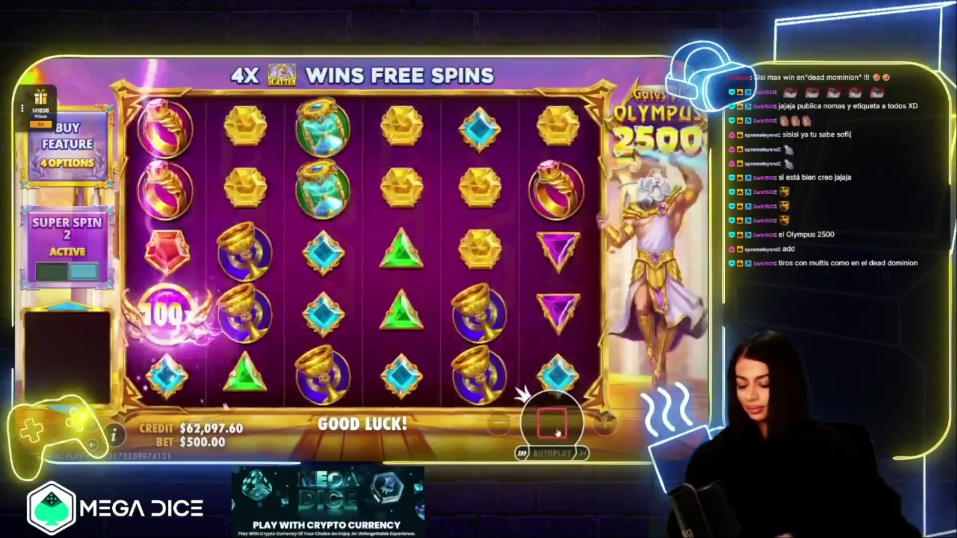 Gates of Olympus 2500: $10,625.00 win (21.25x)