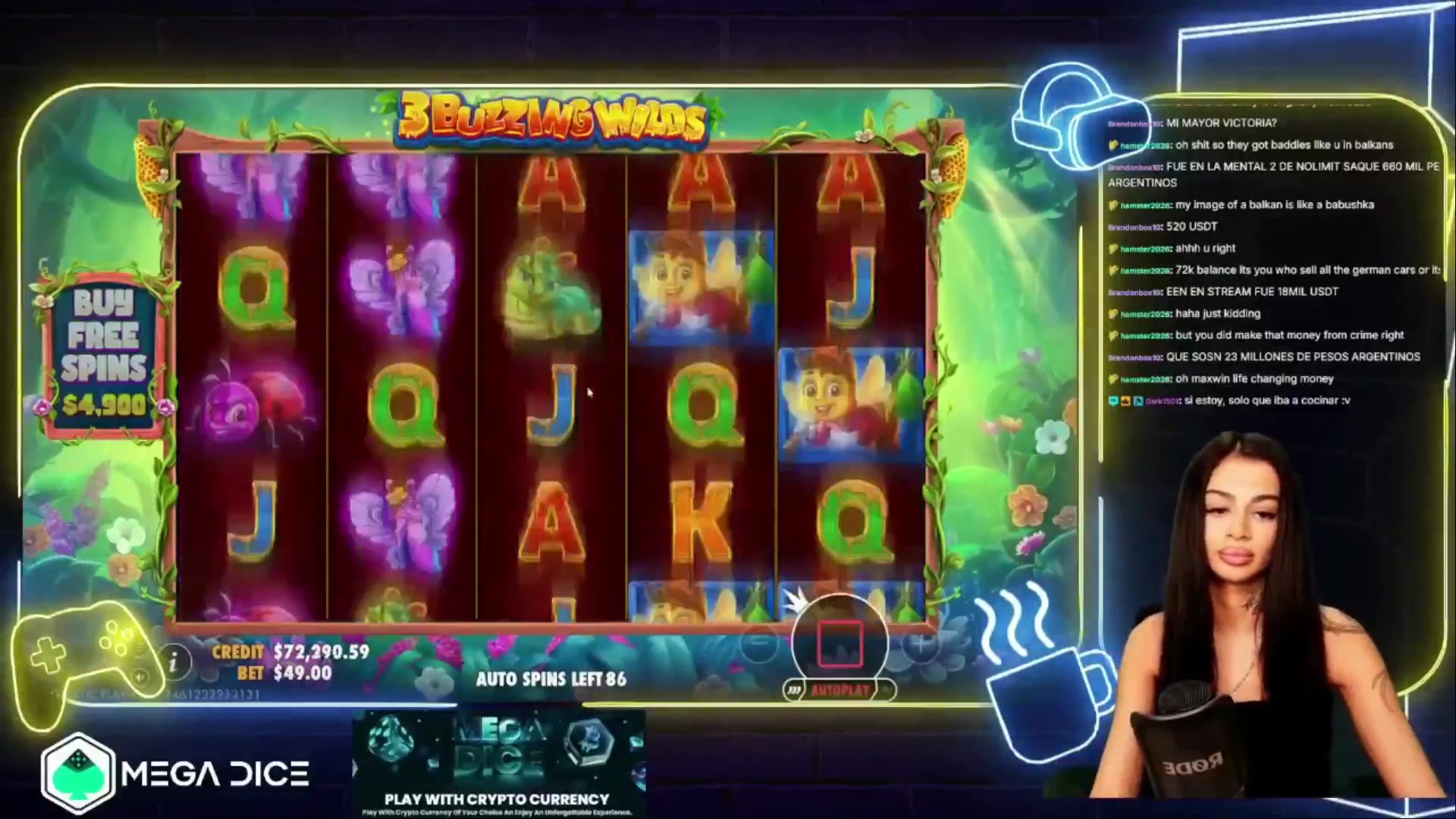 3 Buzzing Wilds: $9,334.50 win (190.43x)