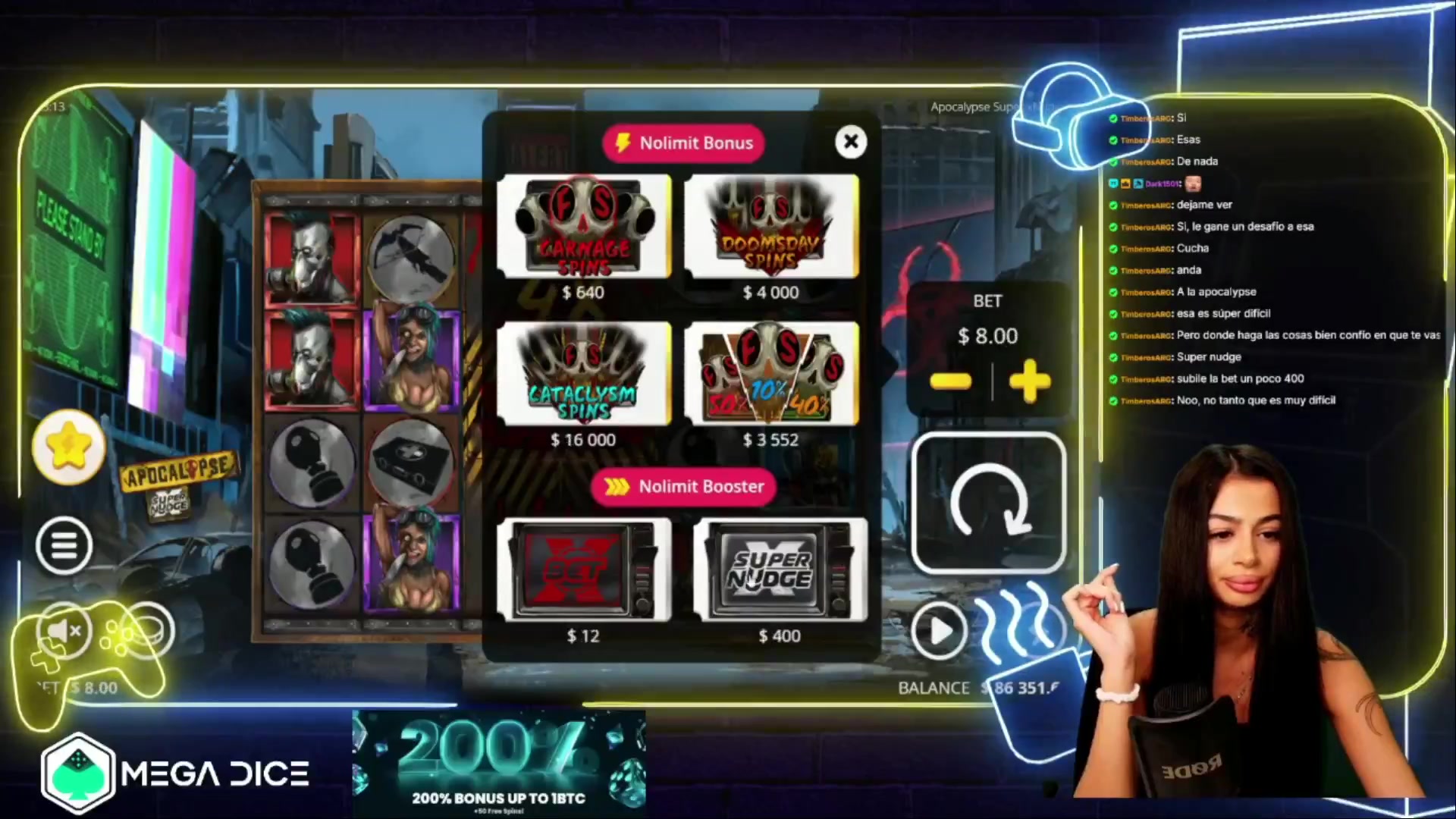 Apocalypse Super xNudge: $9,728.00 win (19.45x)