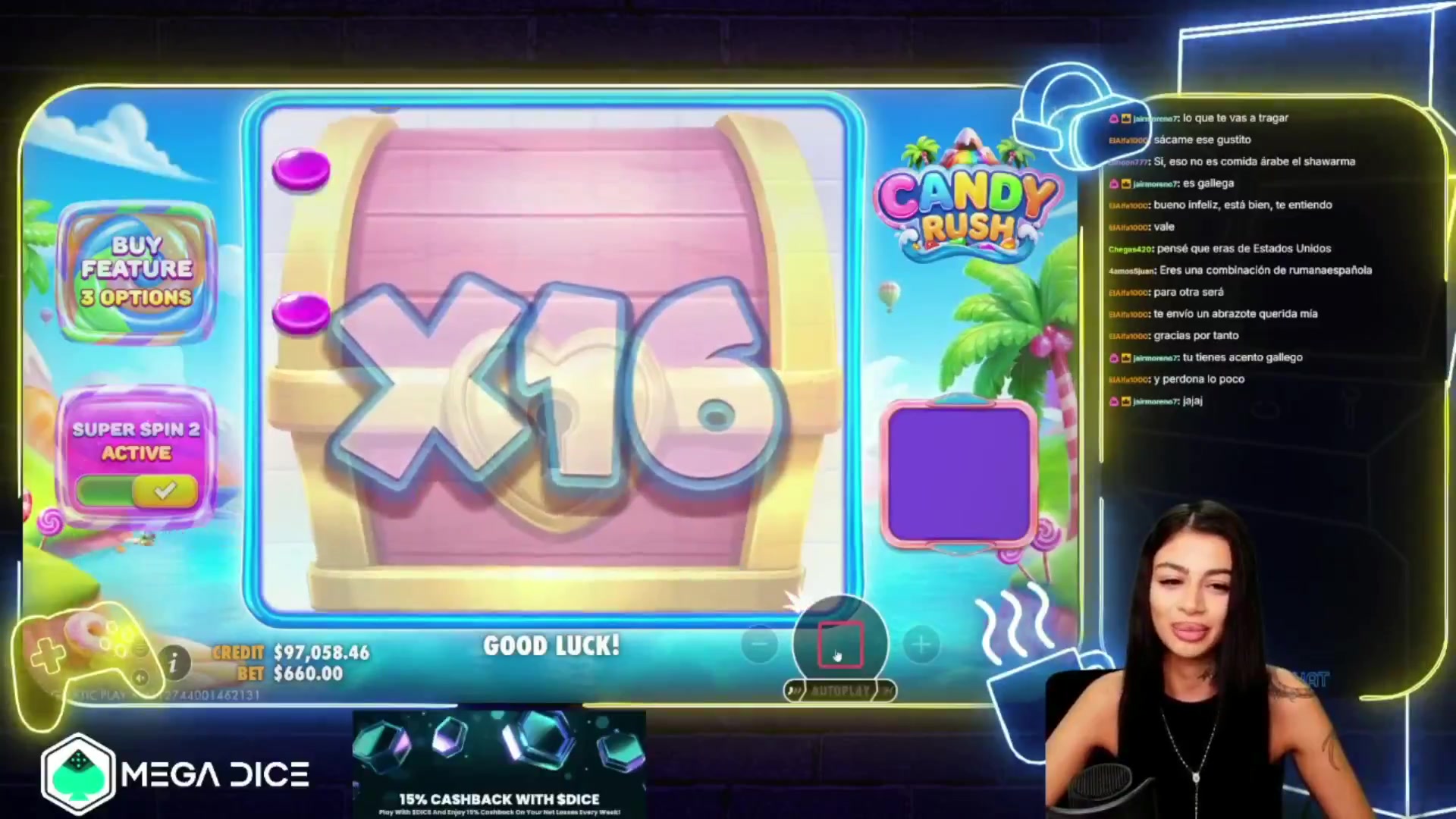 Candy Rush: $13,200.00 win (20x)