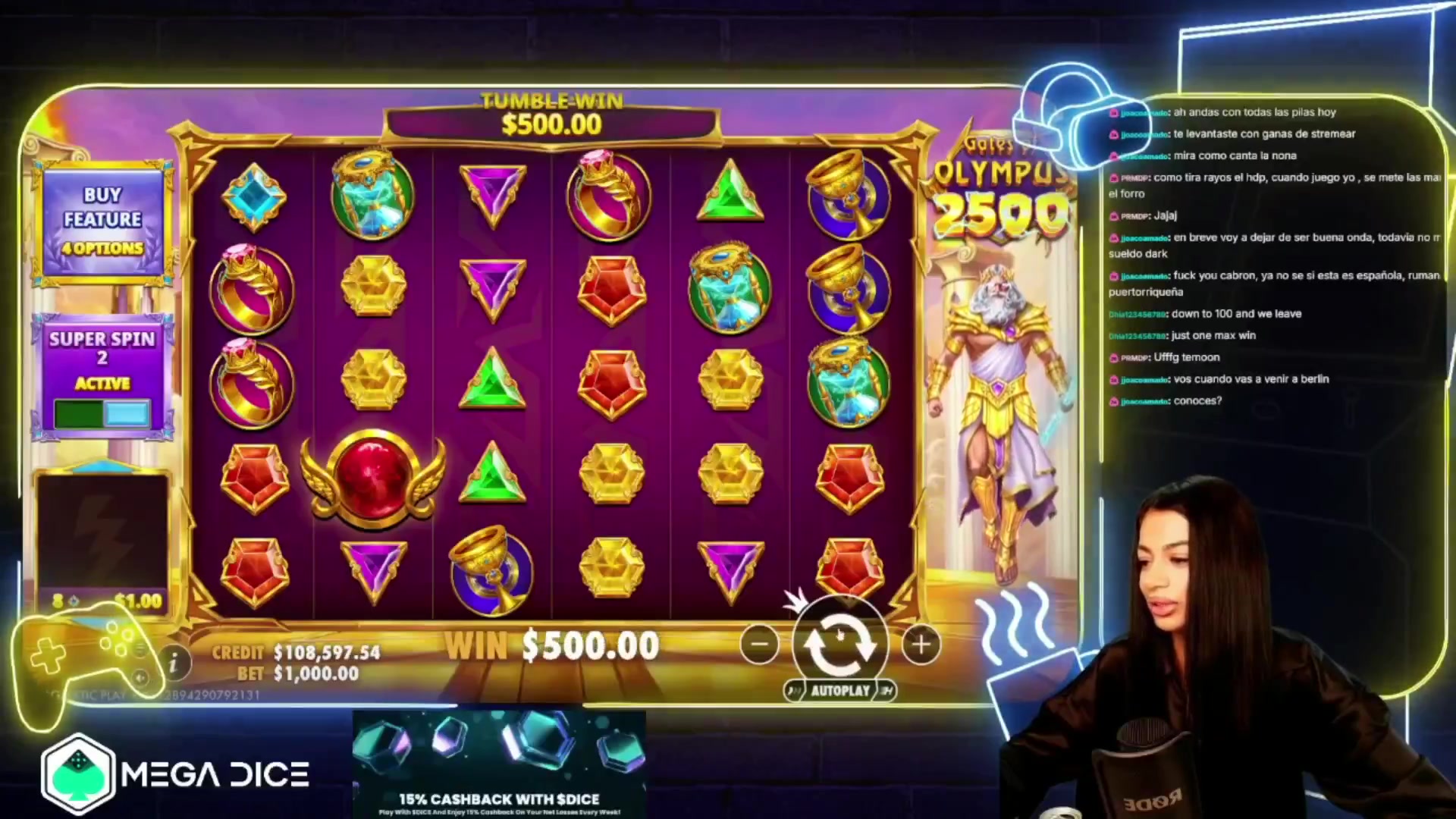 Gates of Olympus 2500: $8,550.00 win (8.55x)