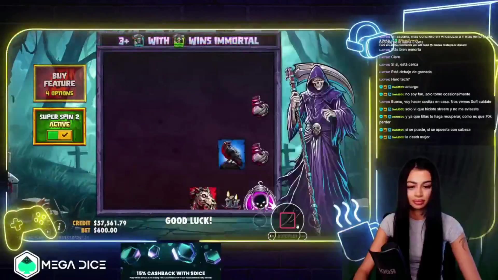 Death Dominion: $3,207.60 win (5.34x)