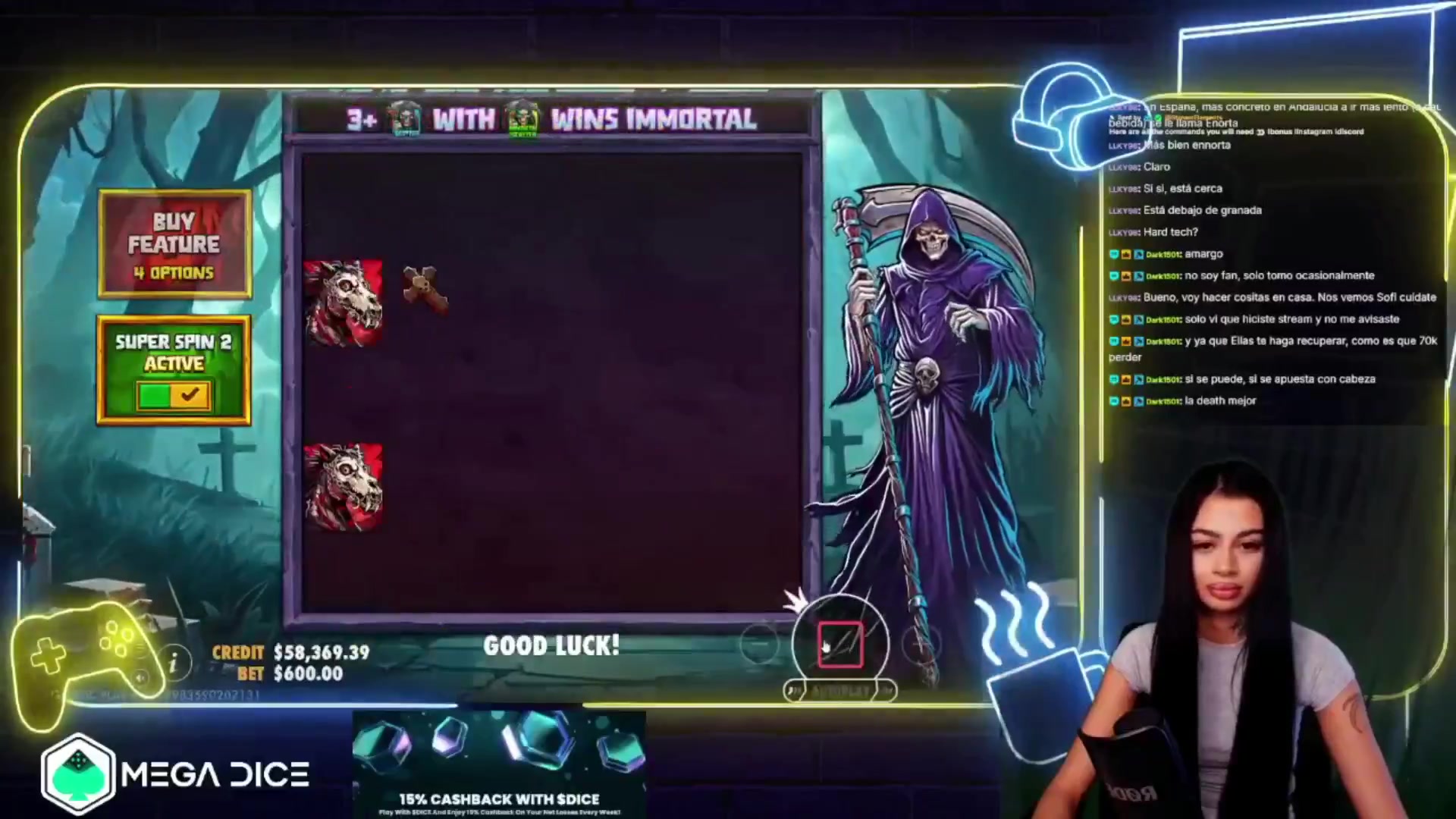 Death Dominion: $4,060.80 win (6.77x)