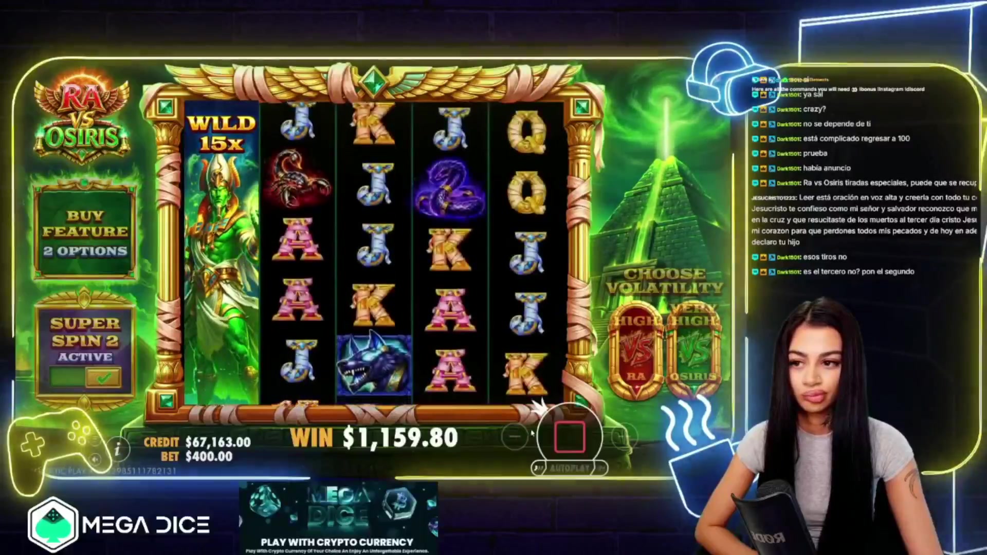 Ra vs Osiris: $4,267.20 win (10.67x)