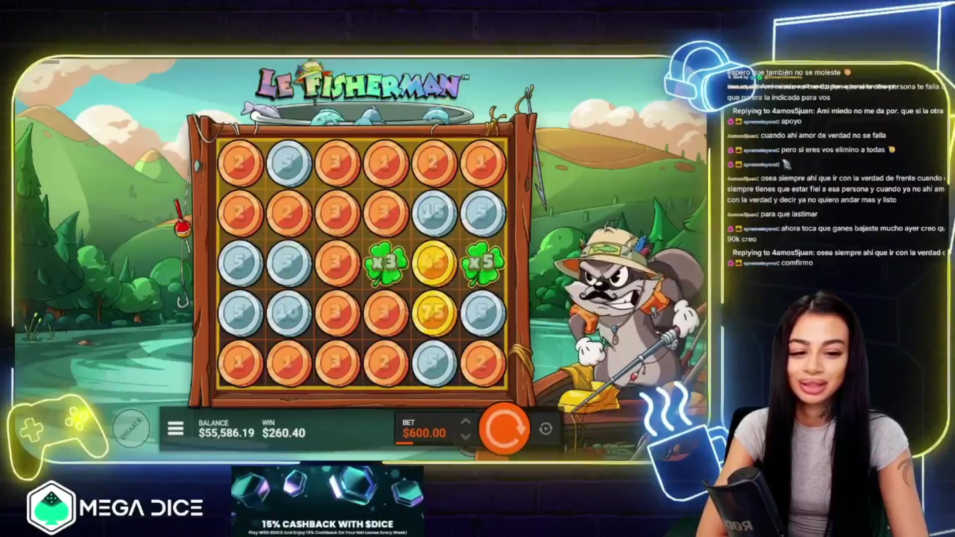 Le Fisherman: $3,615.60 win (6.02x)