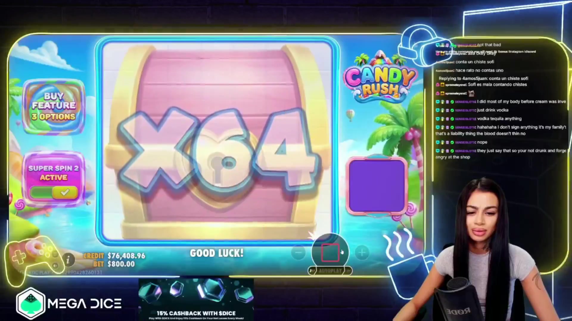 Candy Rush: $14,617.60 win (18.27x)