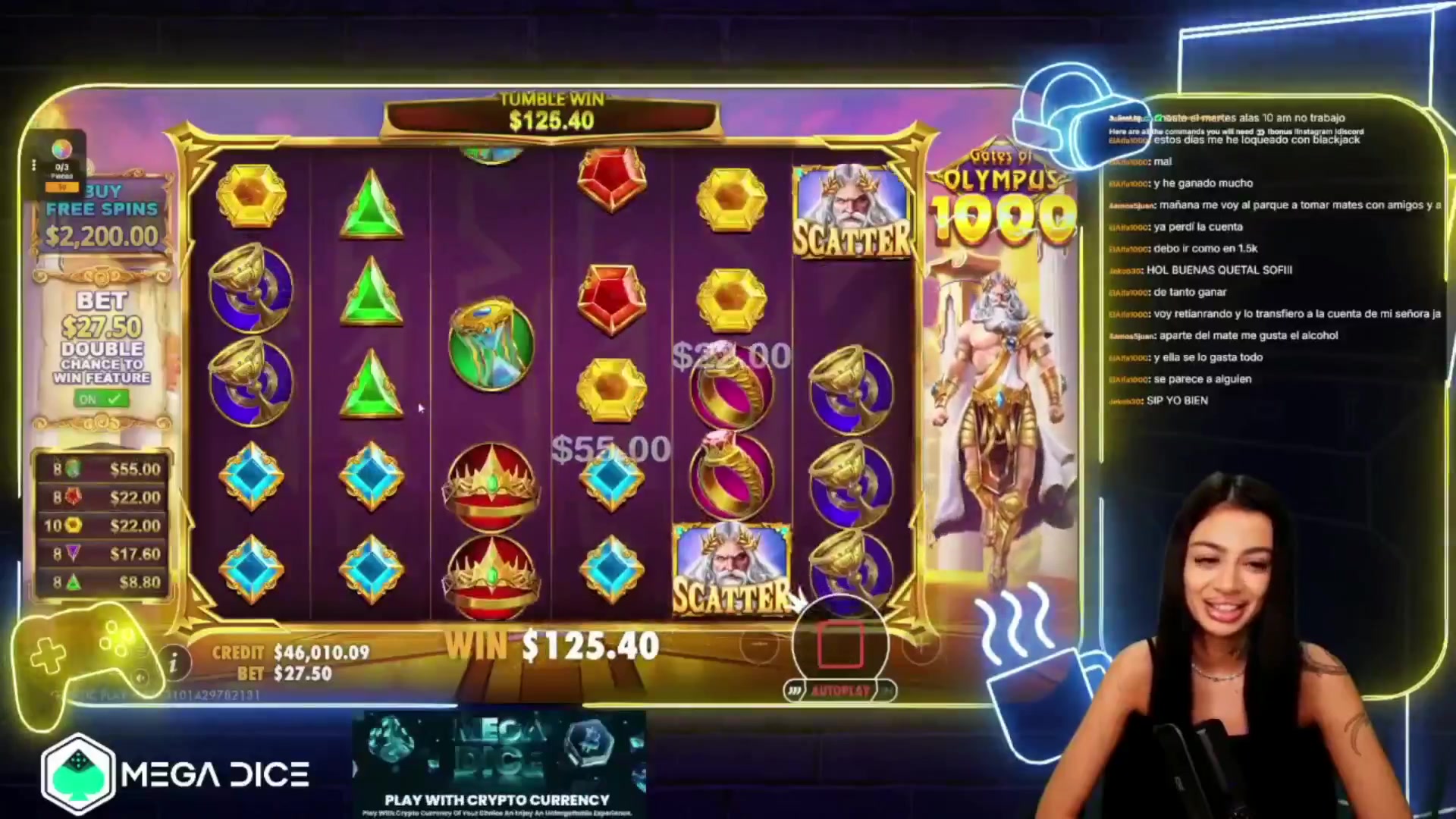 Gates of Olympus 1000: $607.20 win (22.07x)