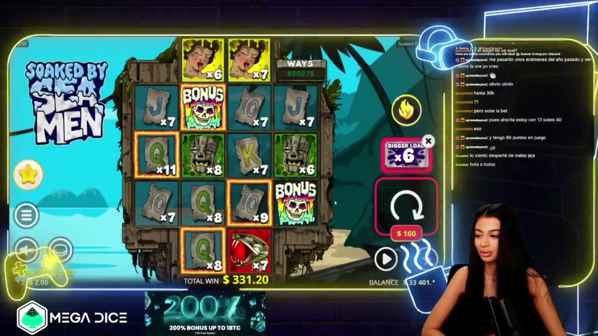 Soaked by Seamen: $1,700.40 win (10.63x)