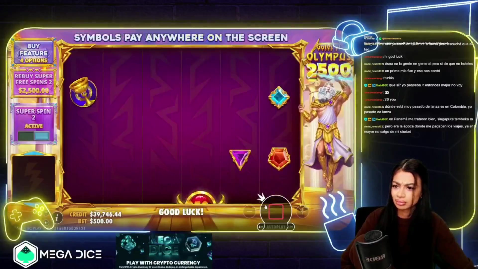 Gates of Olympus 2500: $3,750.00 win (7.5x)