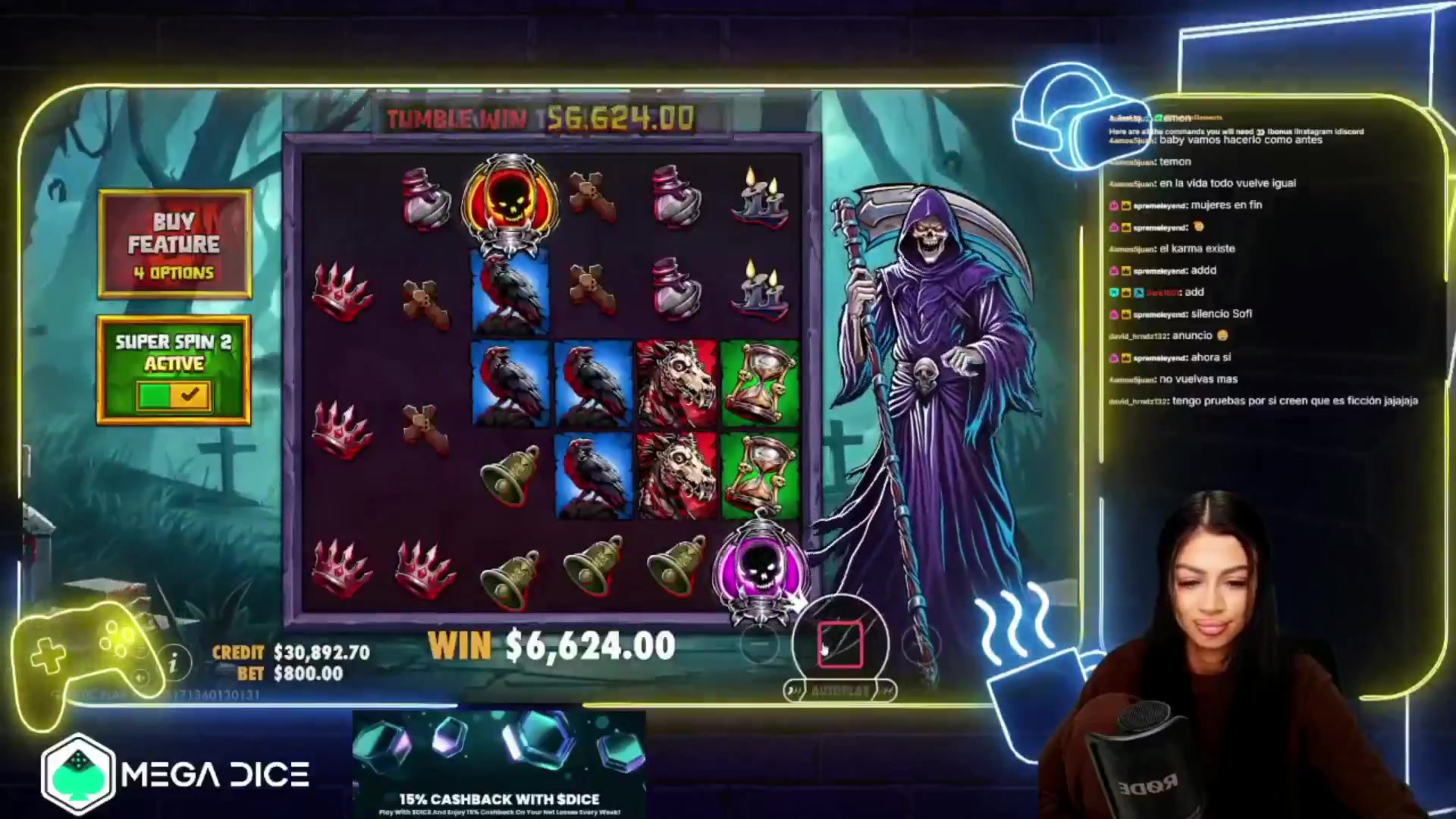 Death Dominion: $4,480.00 win (5.6x)