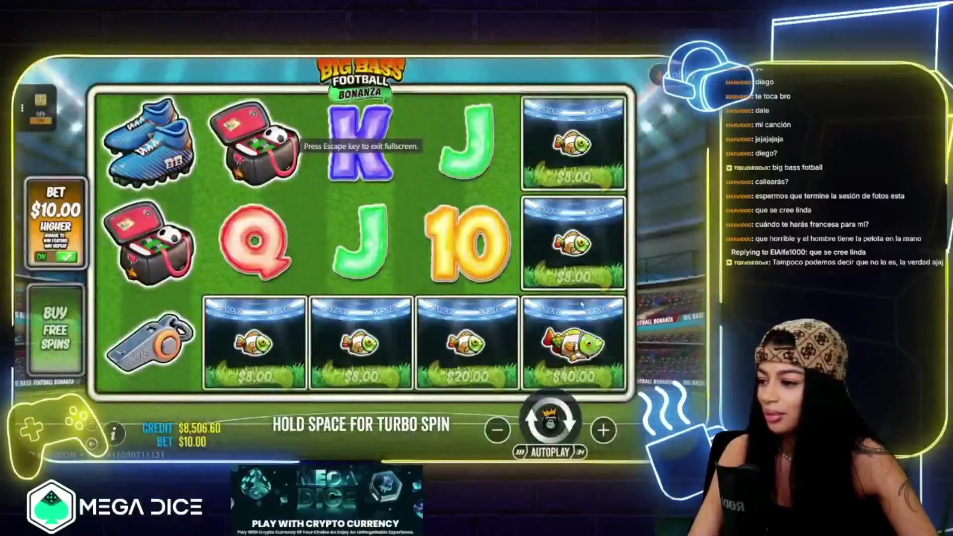 Big Bass Football Bonanza: $3,325.60 win (332.5x)