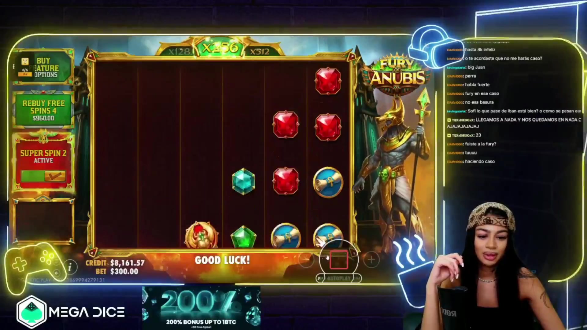 Fury of Anubis: $3,031.04 win (7.58x)