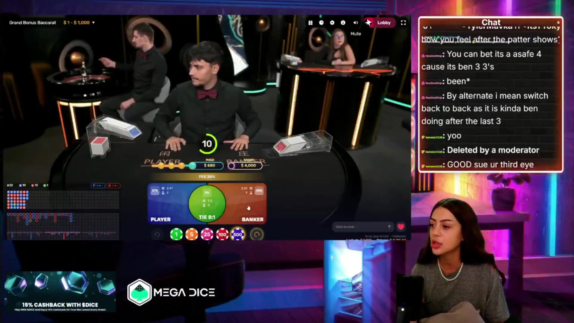 Grand Bonus Baccarat: $5,125.00 win (8.54x)
