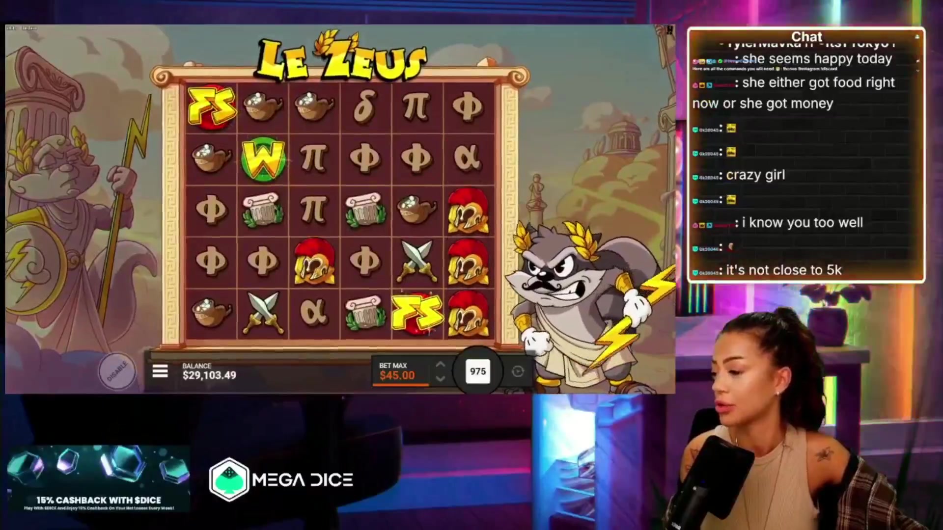 Le Zeus: $4,596.00 win (102.12x)