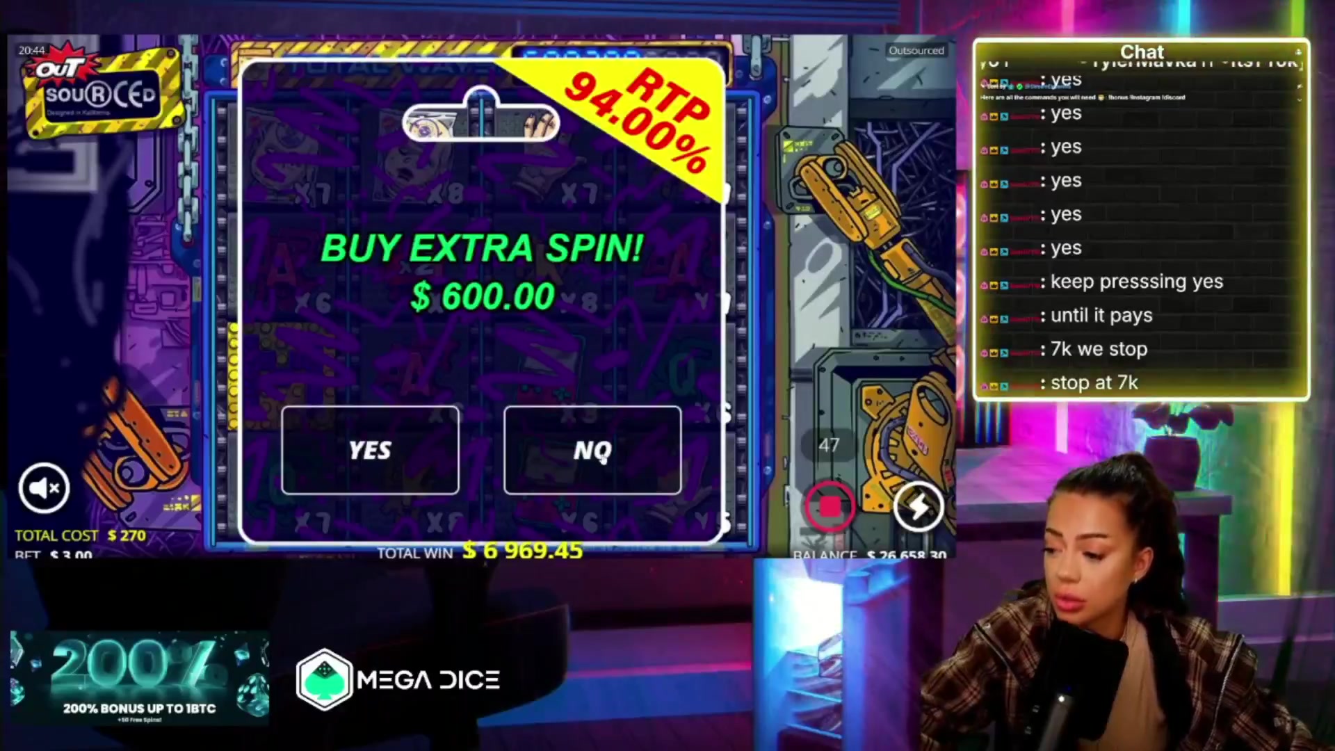 Outsourced: $15,000.00 win (55.57x)