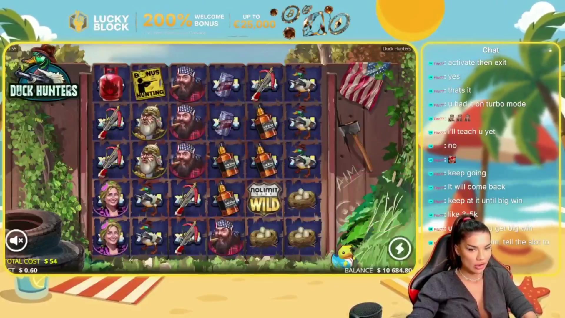 Duck Hunters: $1,113.60 win (20.62x)