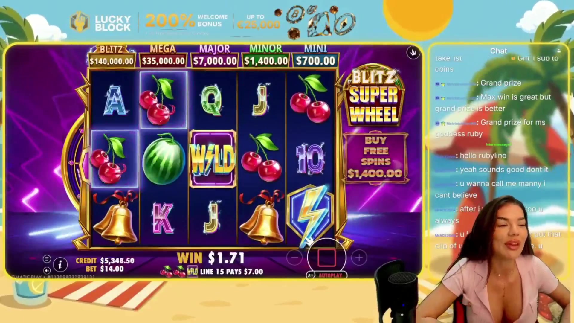 Blitz Super Wheel: $805.00 win (57.5x)