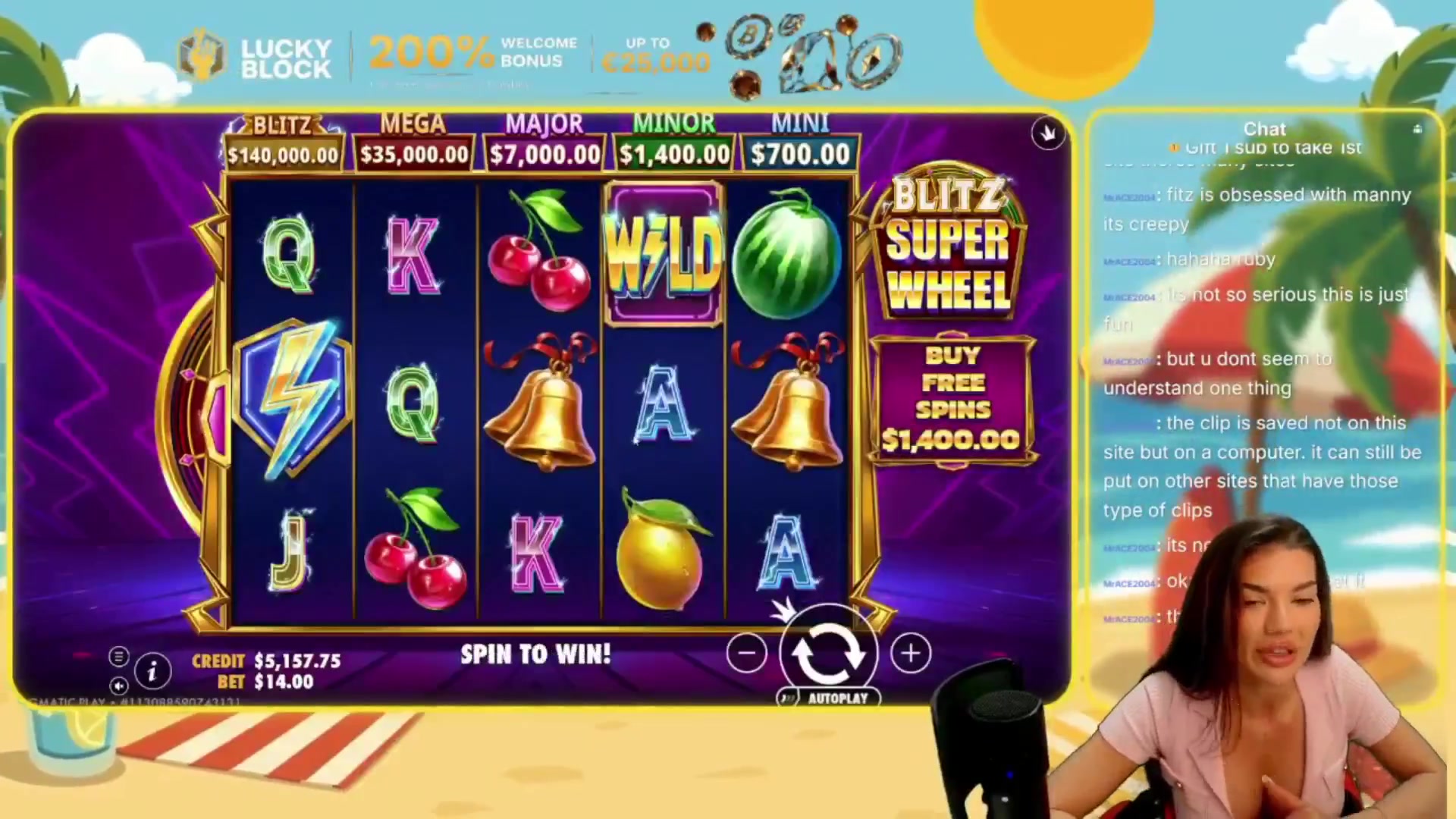 Blitz Super Wheel: $1,395.80 win (99.67x)