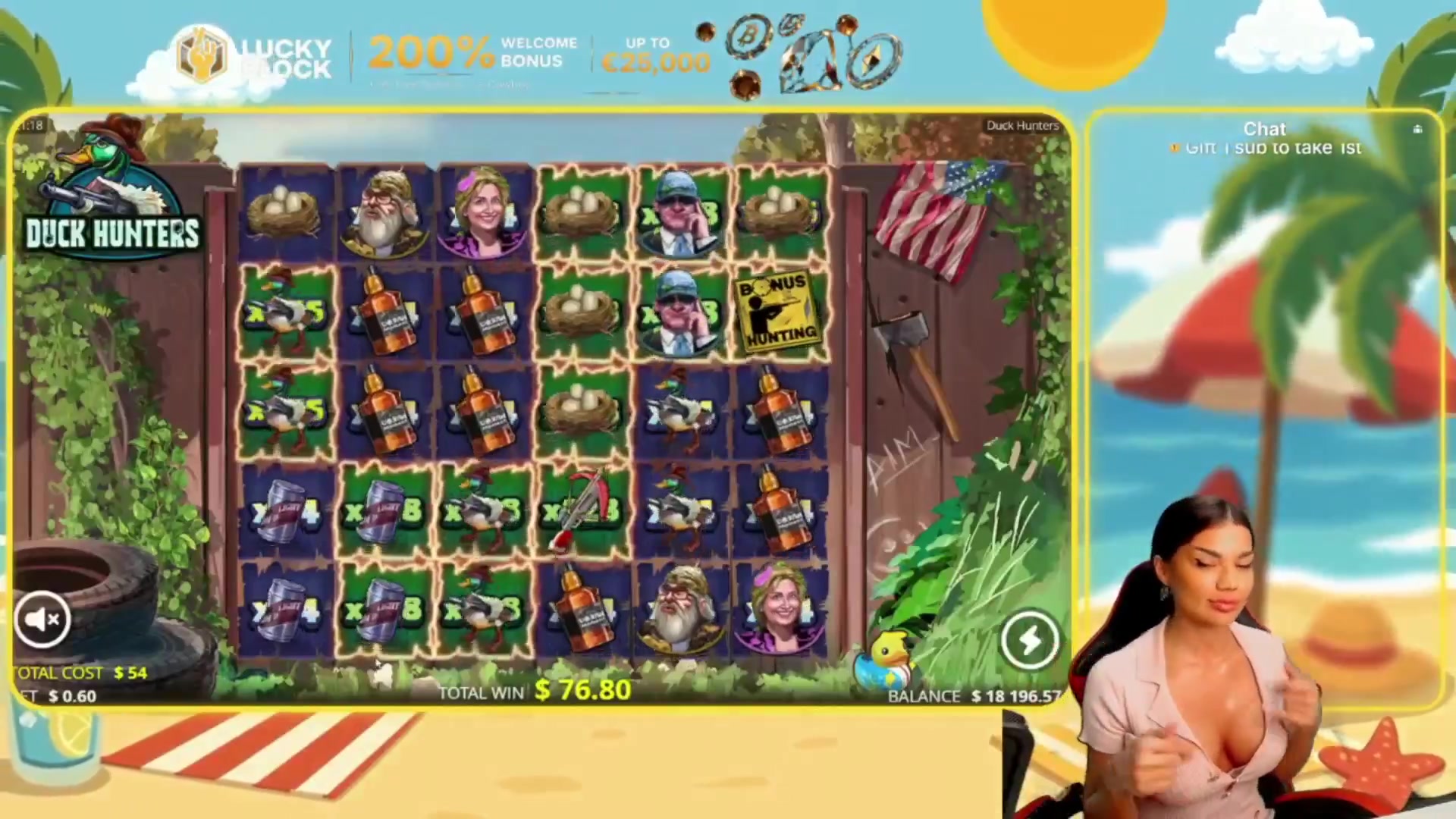 Duck Hunters: $4,275.60 win (79.15x)