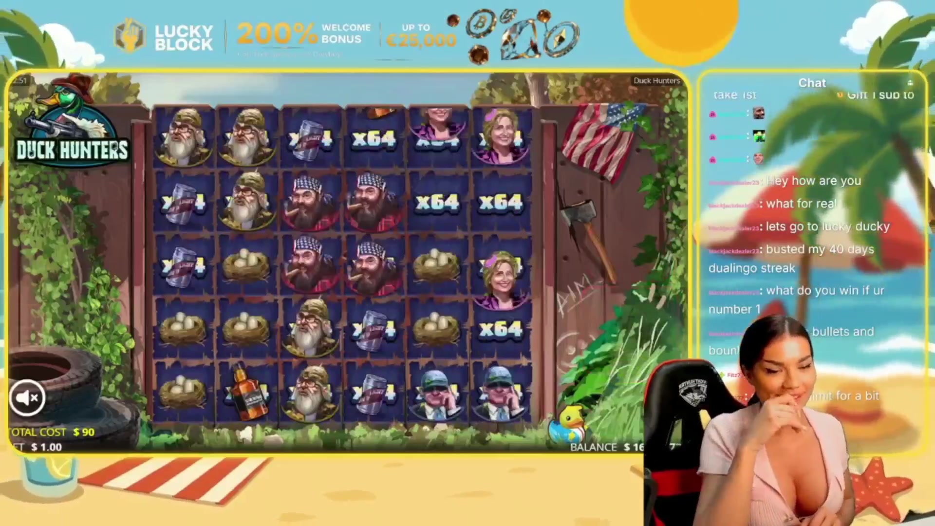 Duck Hunters: $592.00 win (6.58x)
