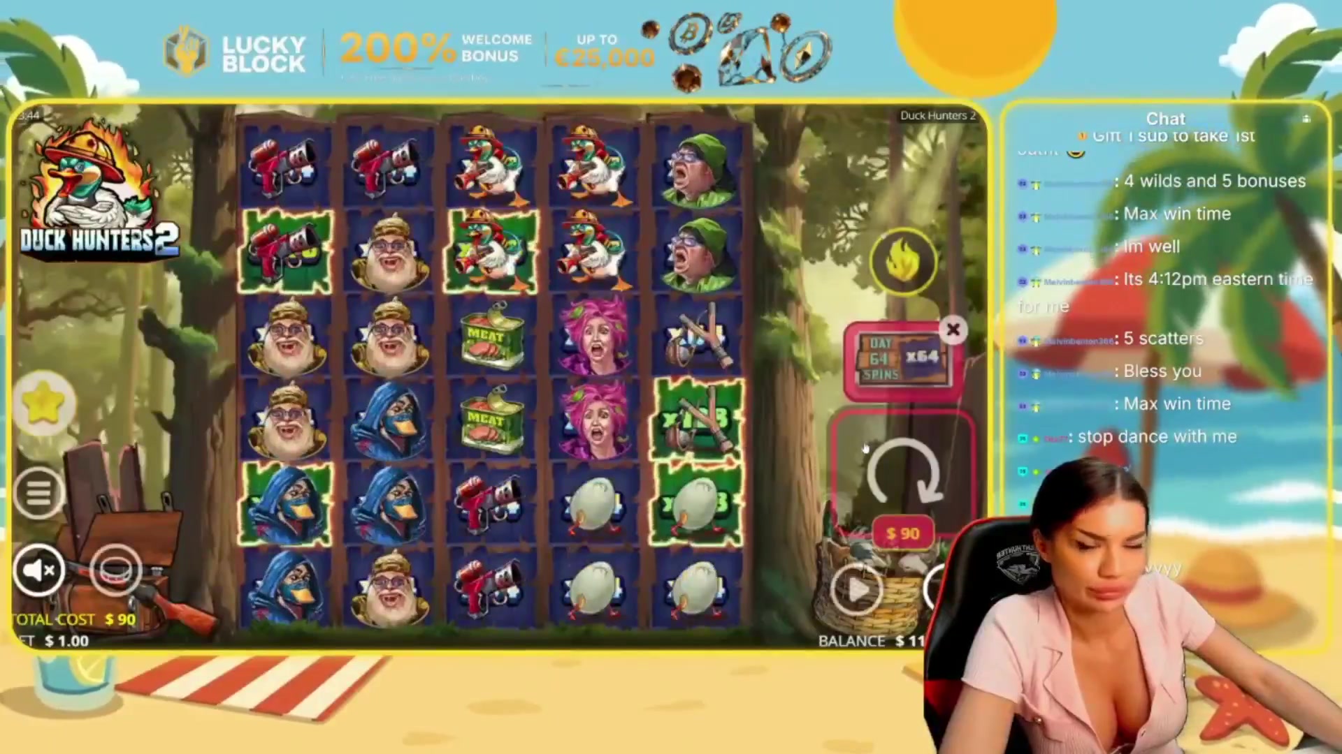 Duck Hunters 2: $3,724.00 win (41.37x)