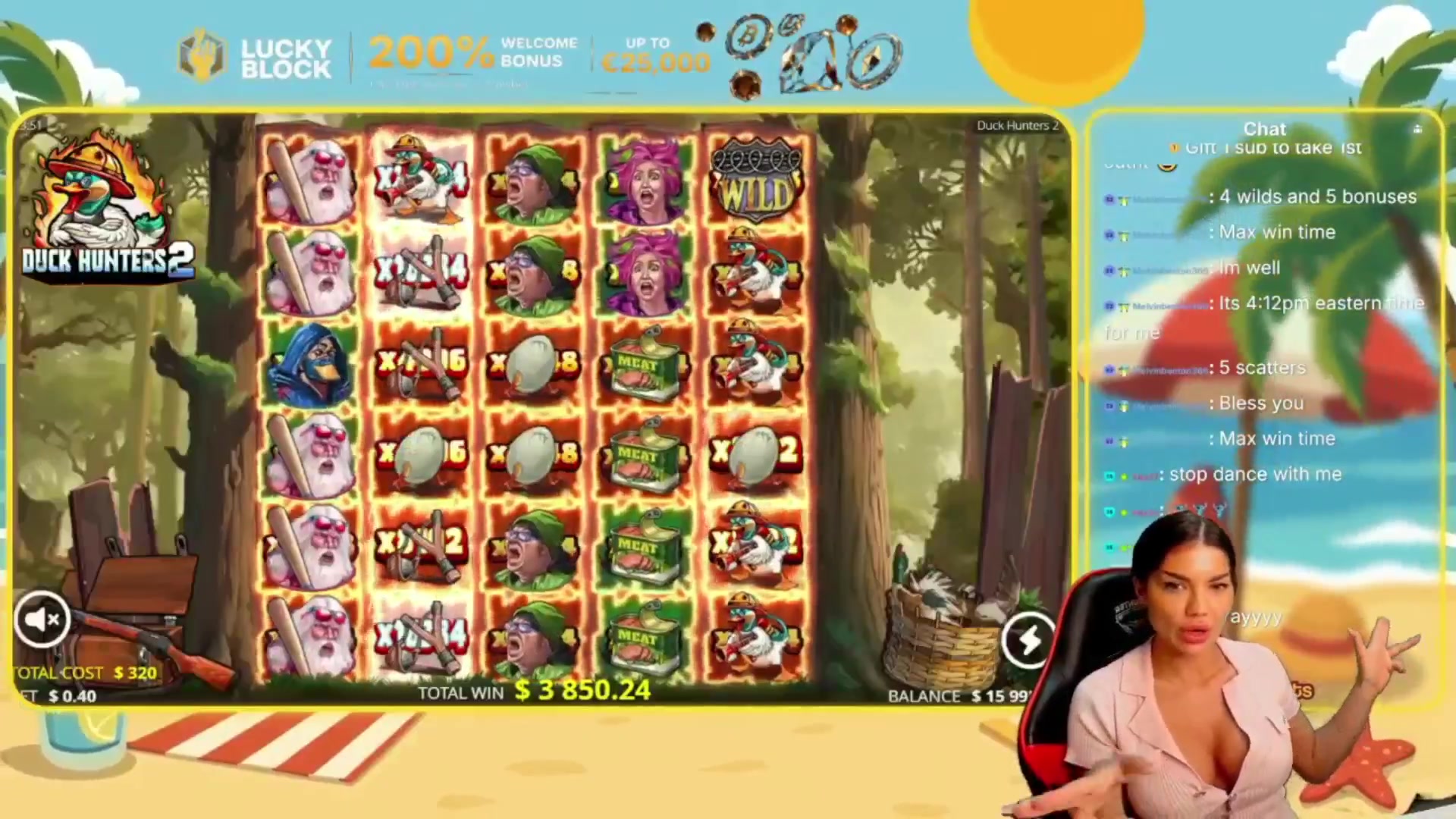 Duck Hunters 2: $3,696.64 win (11.55x)