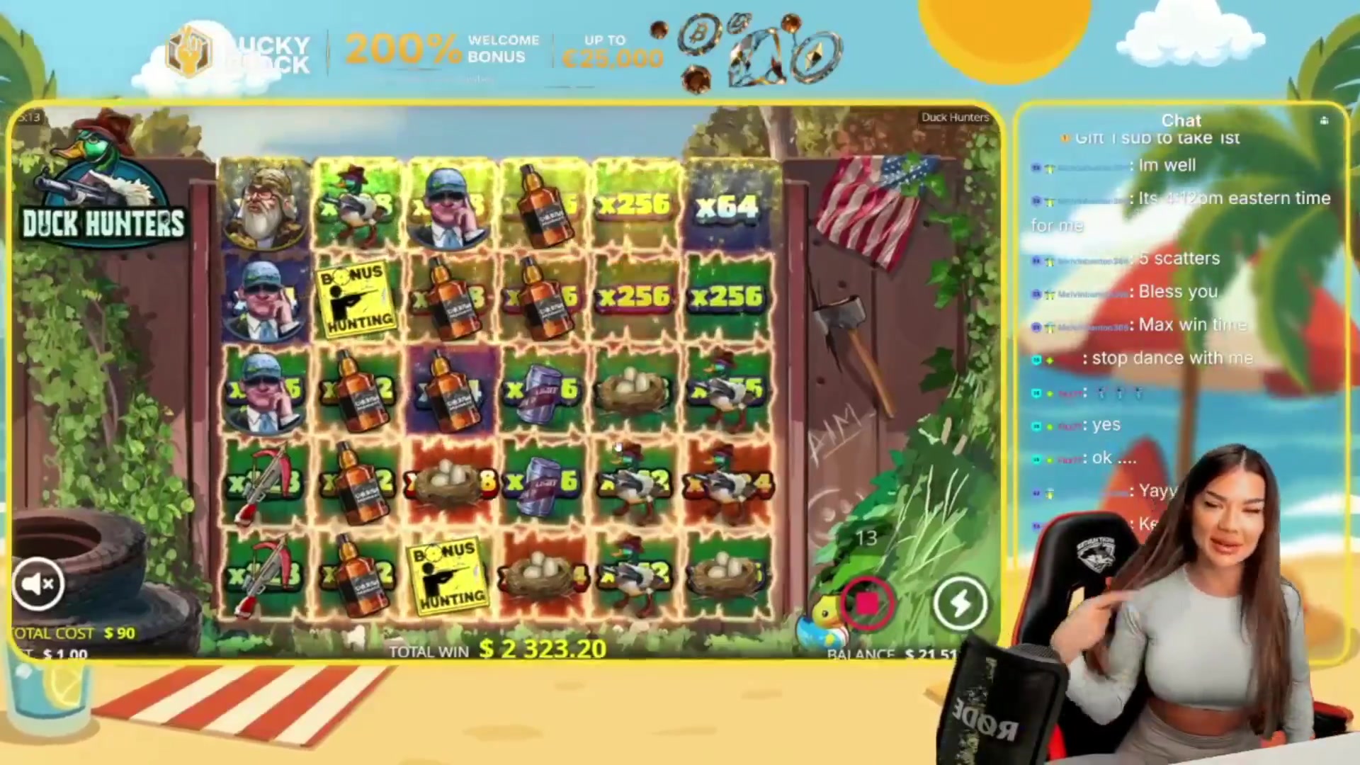 Duck Hunters: $1,491.20 win (16.57x)