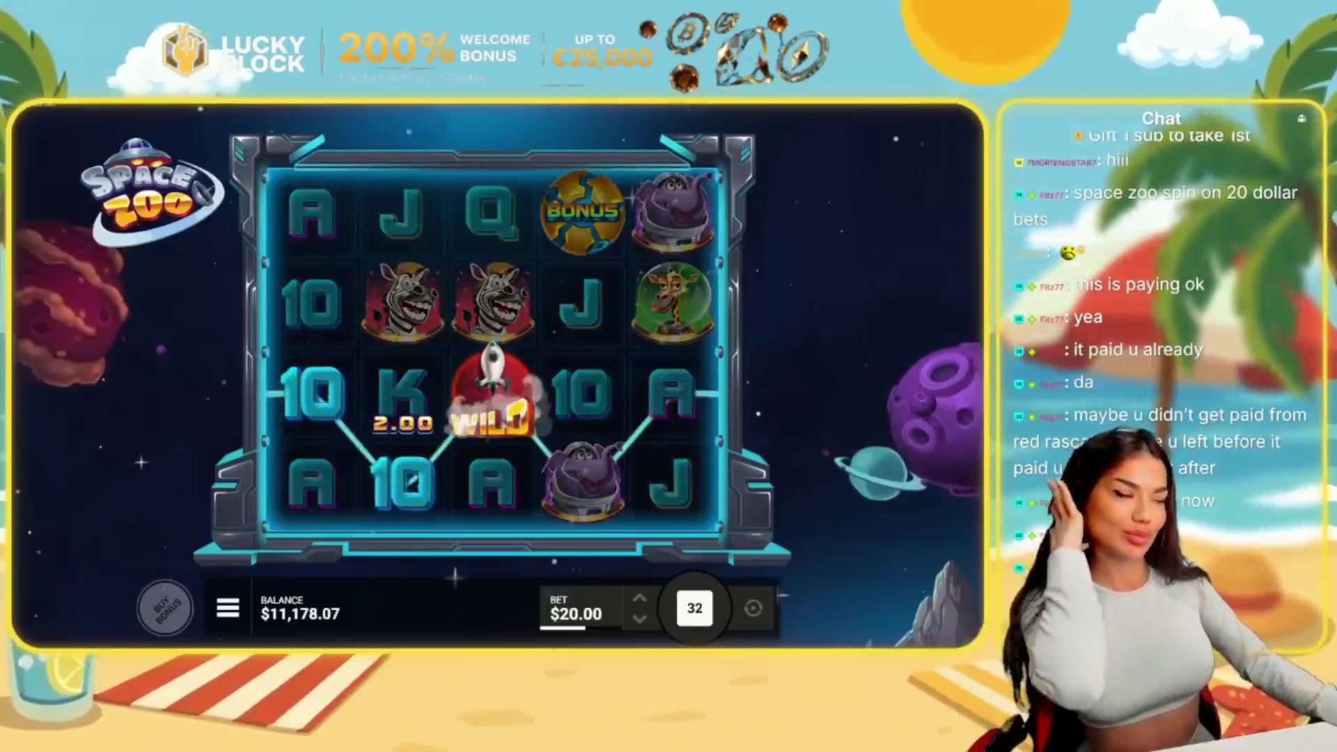 Space Zoo: $722.00 win (36.1x)
