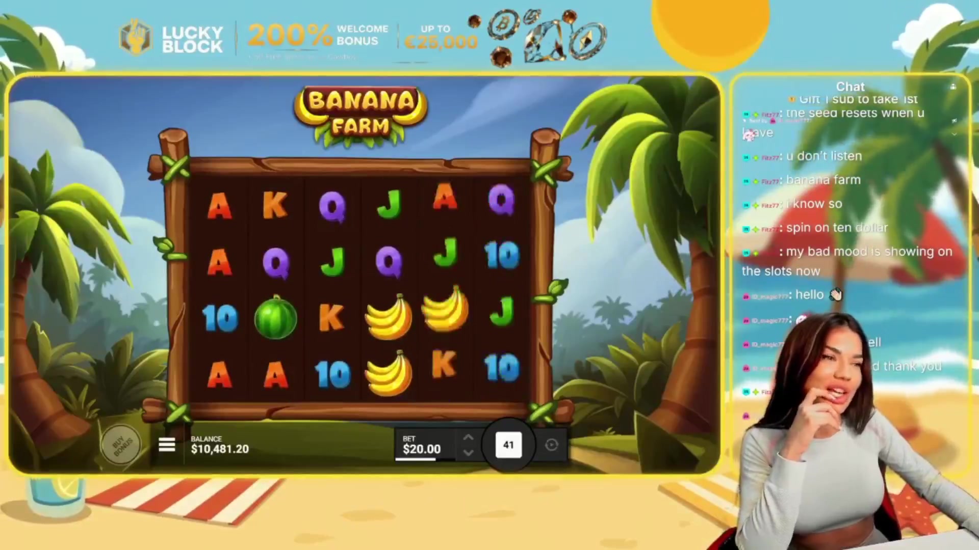 Banana Farm: $4,976.00 win (248.83x)