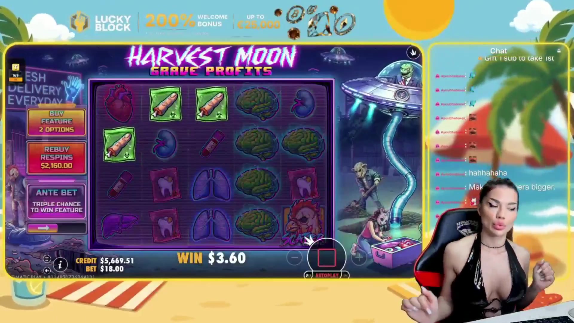 Harvest Moon Grave Profits: $565.20 win (31.4x)