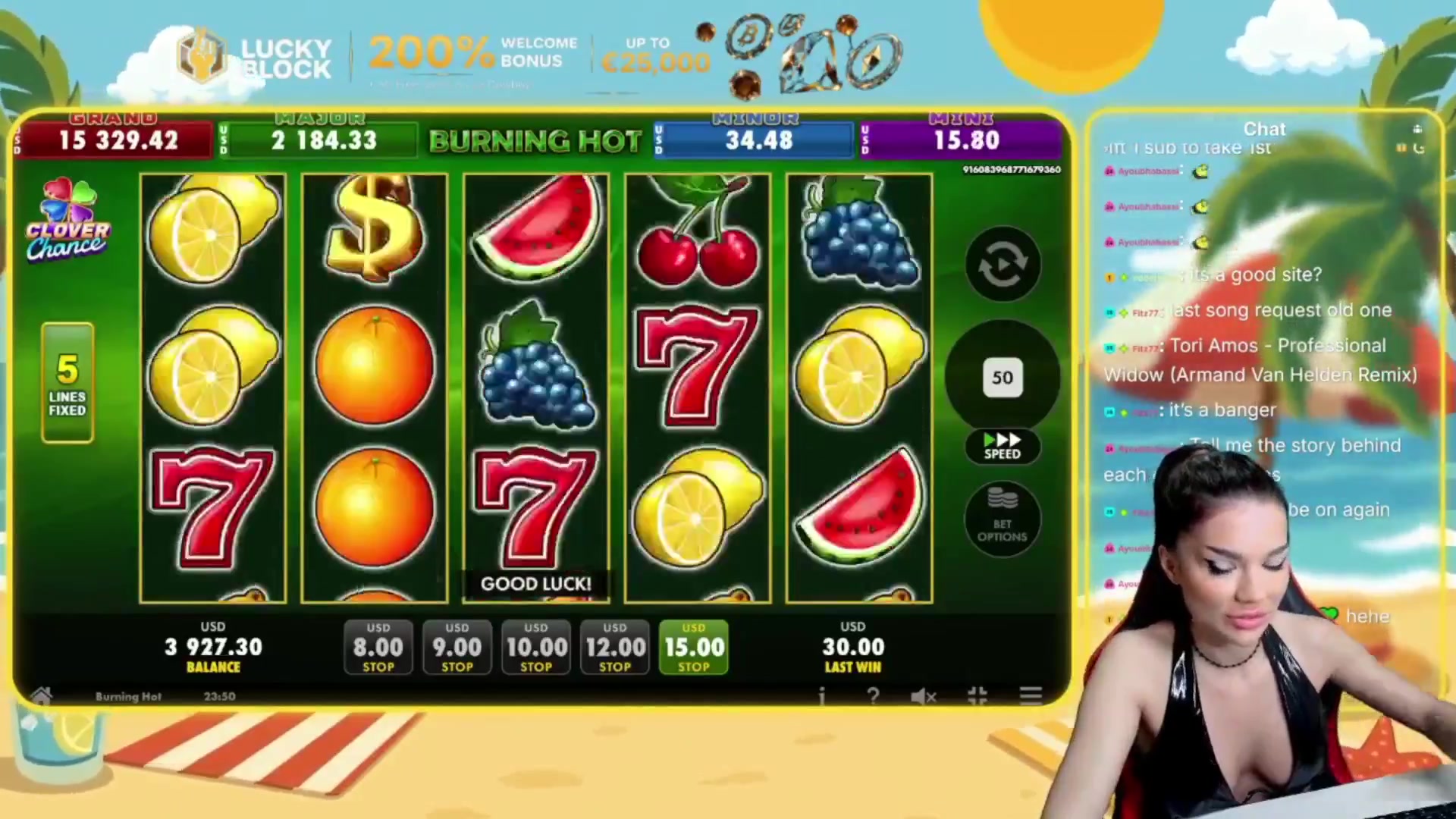 Burning Hot: $600.00 win (40x)