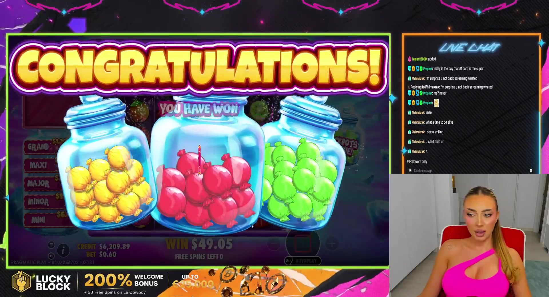 Candy Jar Clusters: $5,916.16 win (14.79x)
