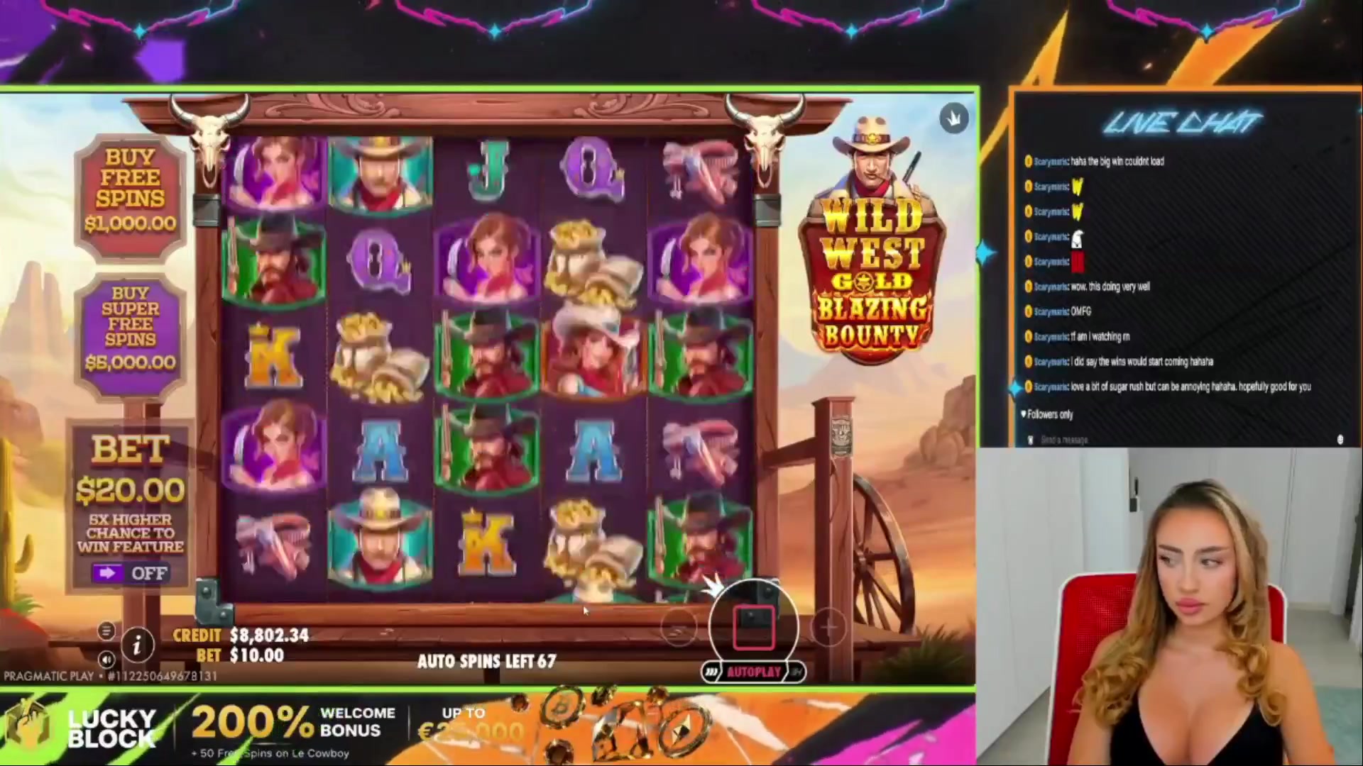 Wild West Gold Blazing Bounty: $3,092.50 win (309.24x)