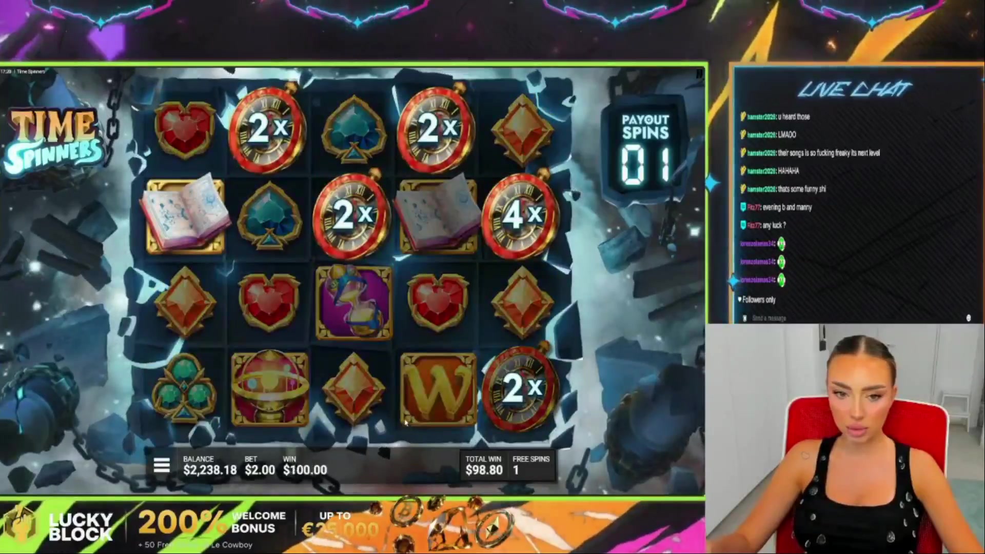Time Spinners: $2,754.30 win (9.18x)