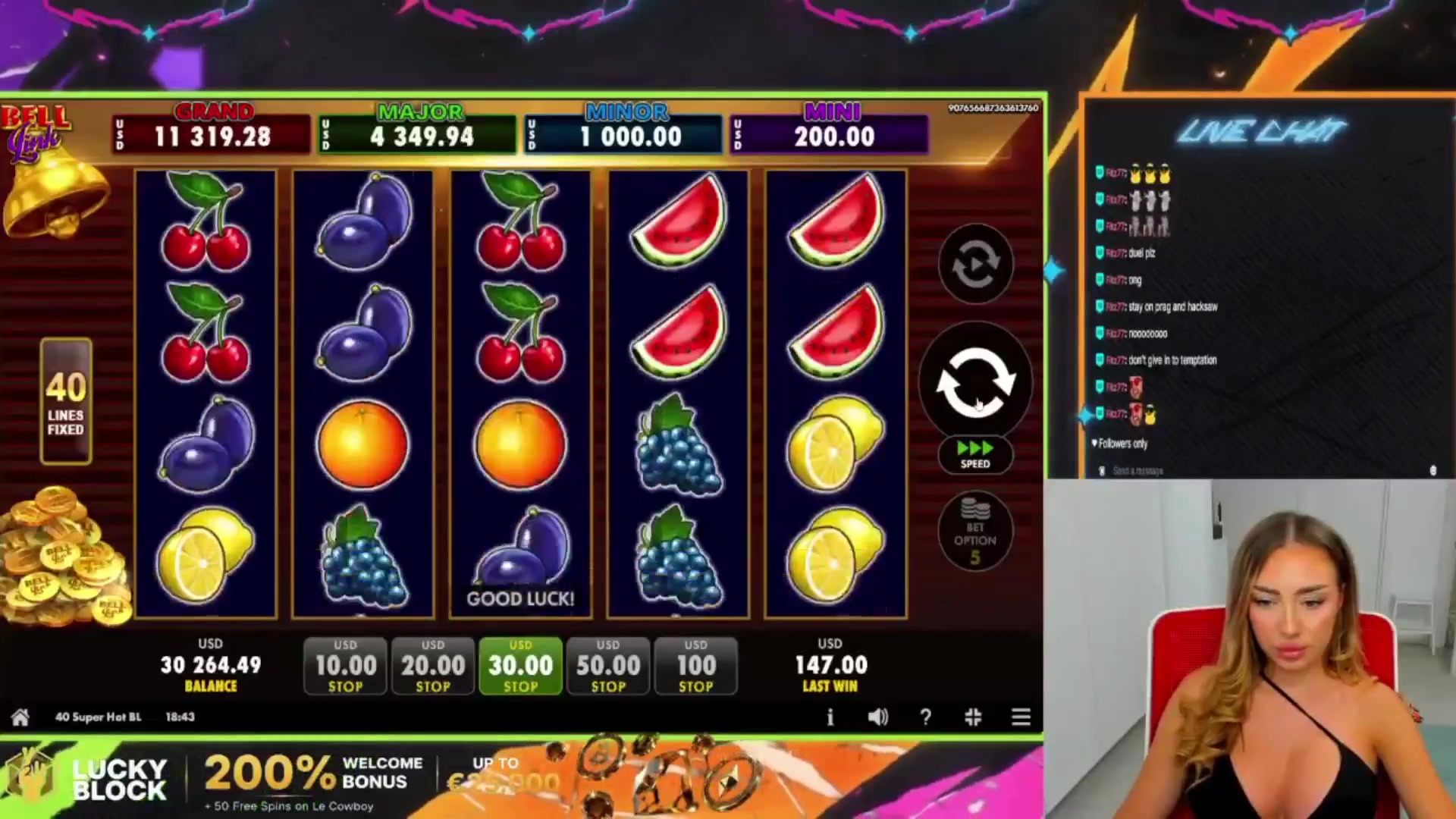 40 Super Hot Bell Link: $1,070.00 win (35.67x)