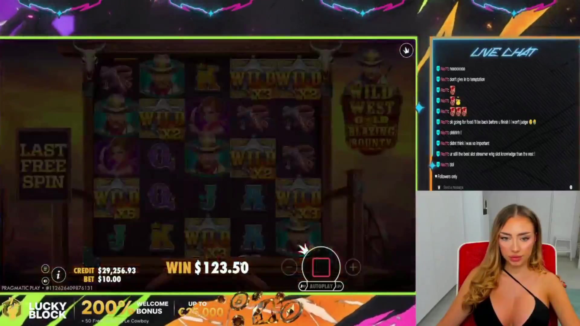 Wild West Gold Blazing Bounty: $1,010.50 win (101.07x)