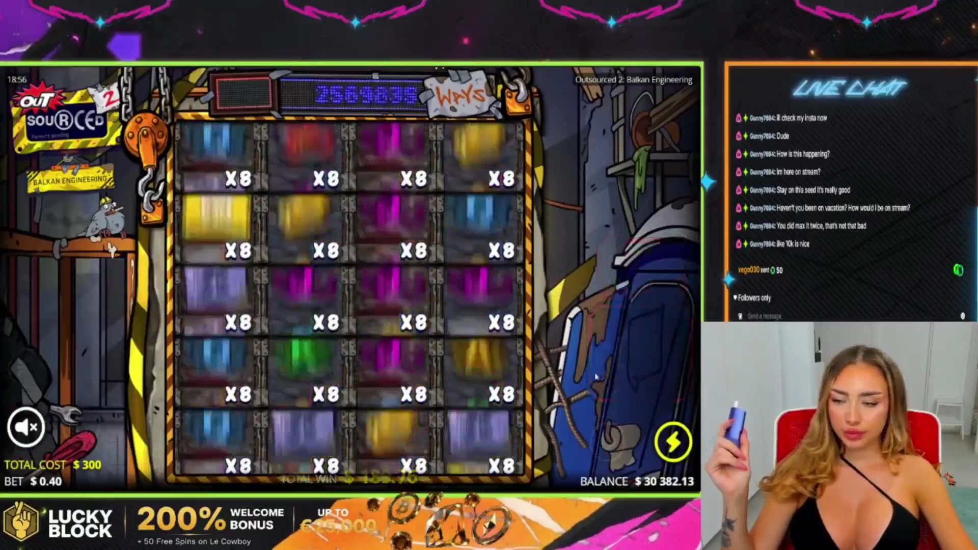 Outsourced 2 - Balkan Engineering: $2,500.08 win (8.33x)