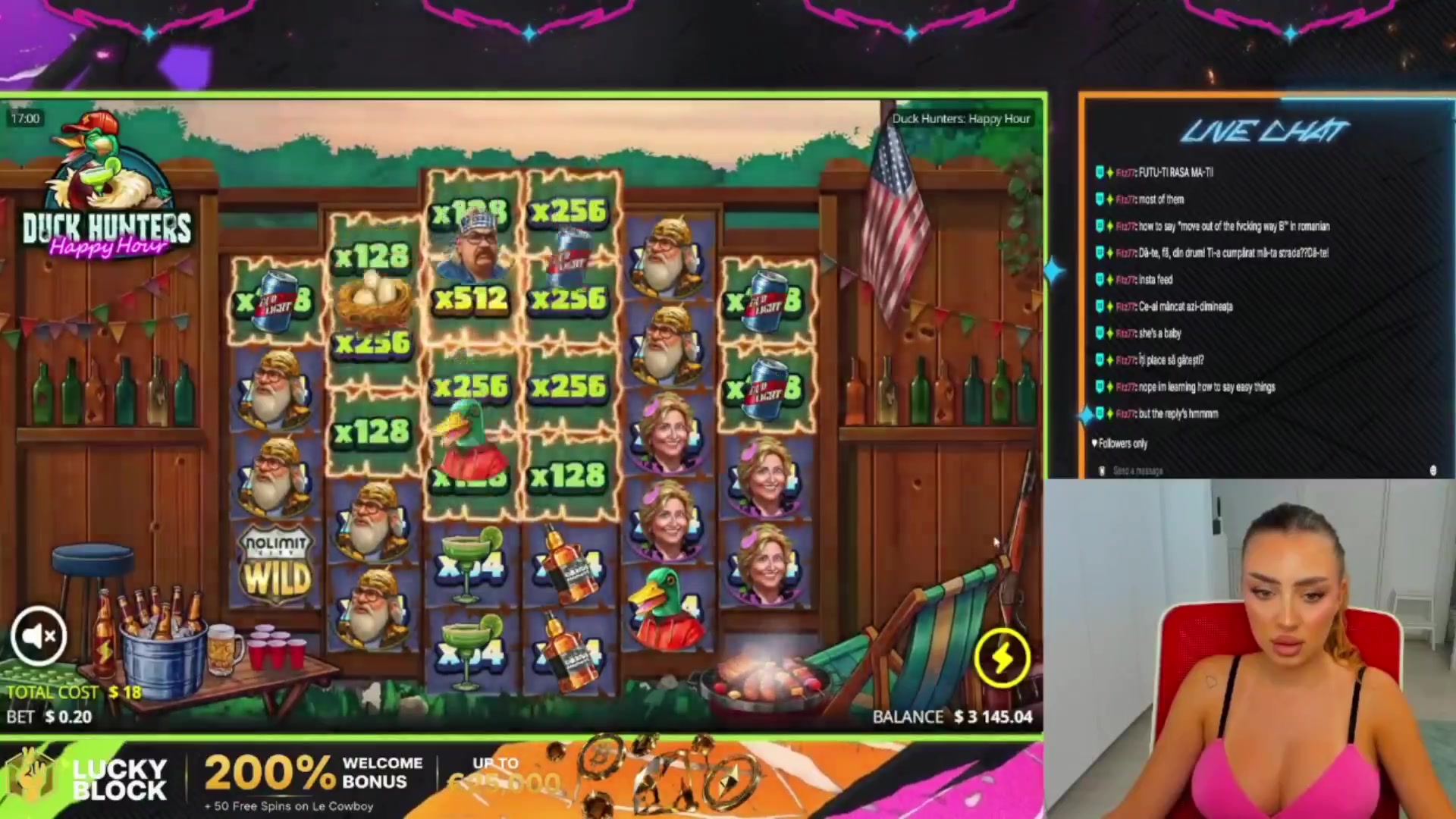 Duck Hunters: Happy Hour: $3,827.04 win (212.62x)