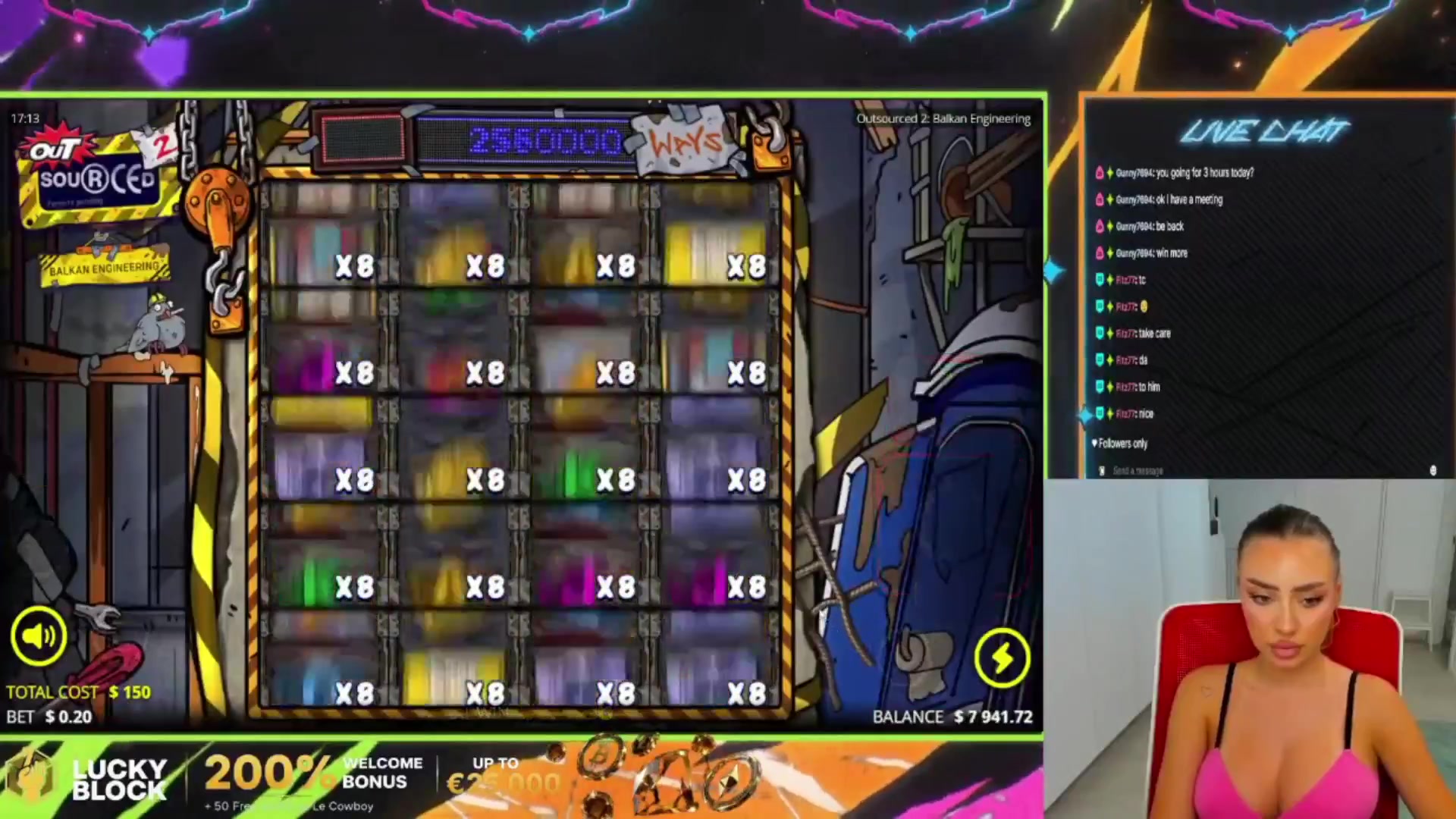 Outsourced 2 - Balkan Engineering: $2,222.20 win (14.82x)