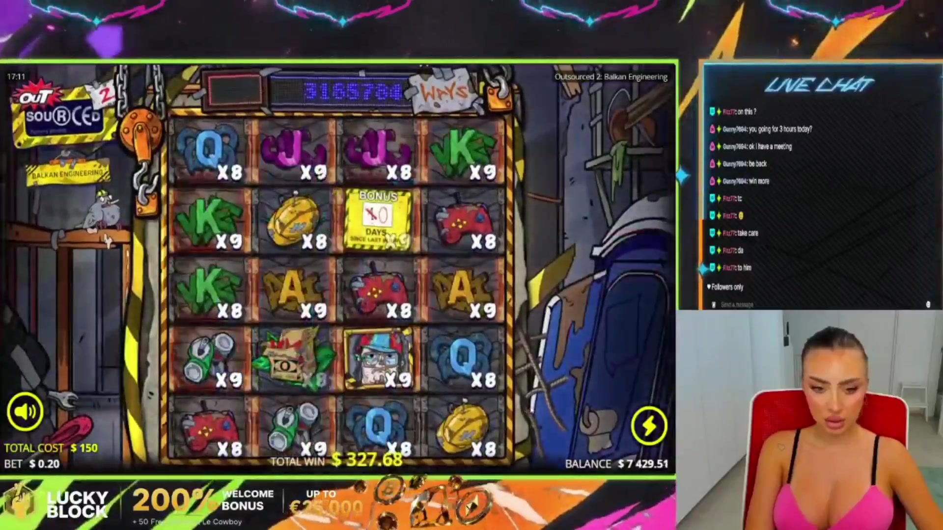 Outsourced 2 - Balkan Engineering: $1,297.32 win (8.65x)