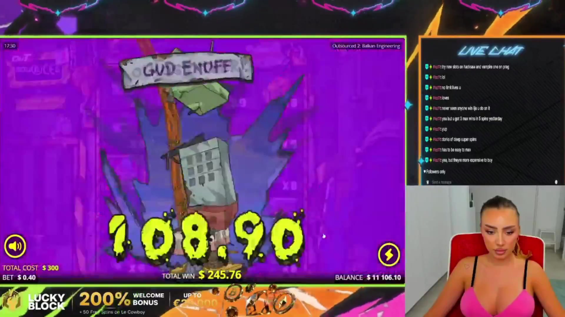 Outsourced 2 - Balkan Engineering: $3,152.28 win (10.51x)