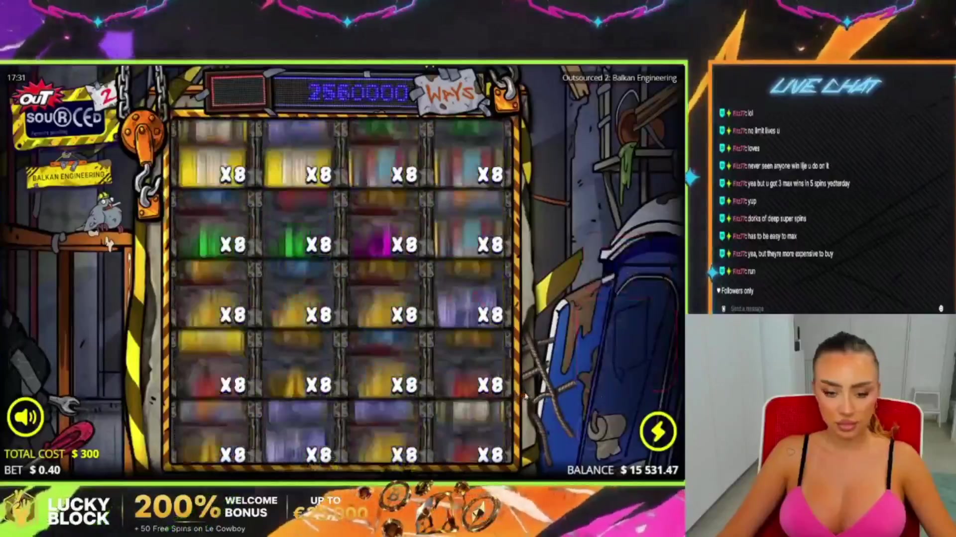Outsourced 2 - Balkan Engineering: $1,512.24 win (5.04x)