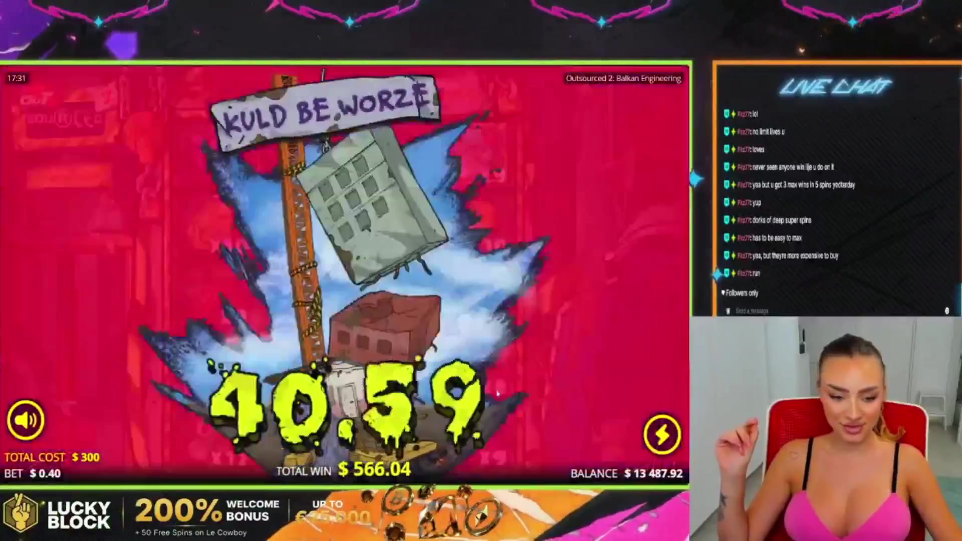 Outsourced 2 - Balkan Engineering: $2,197.04 win (7.32x)