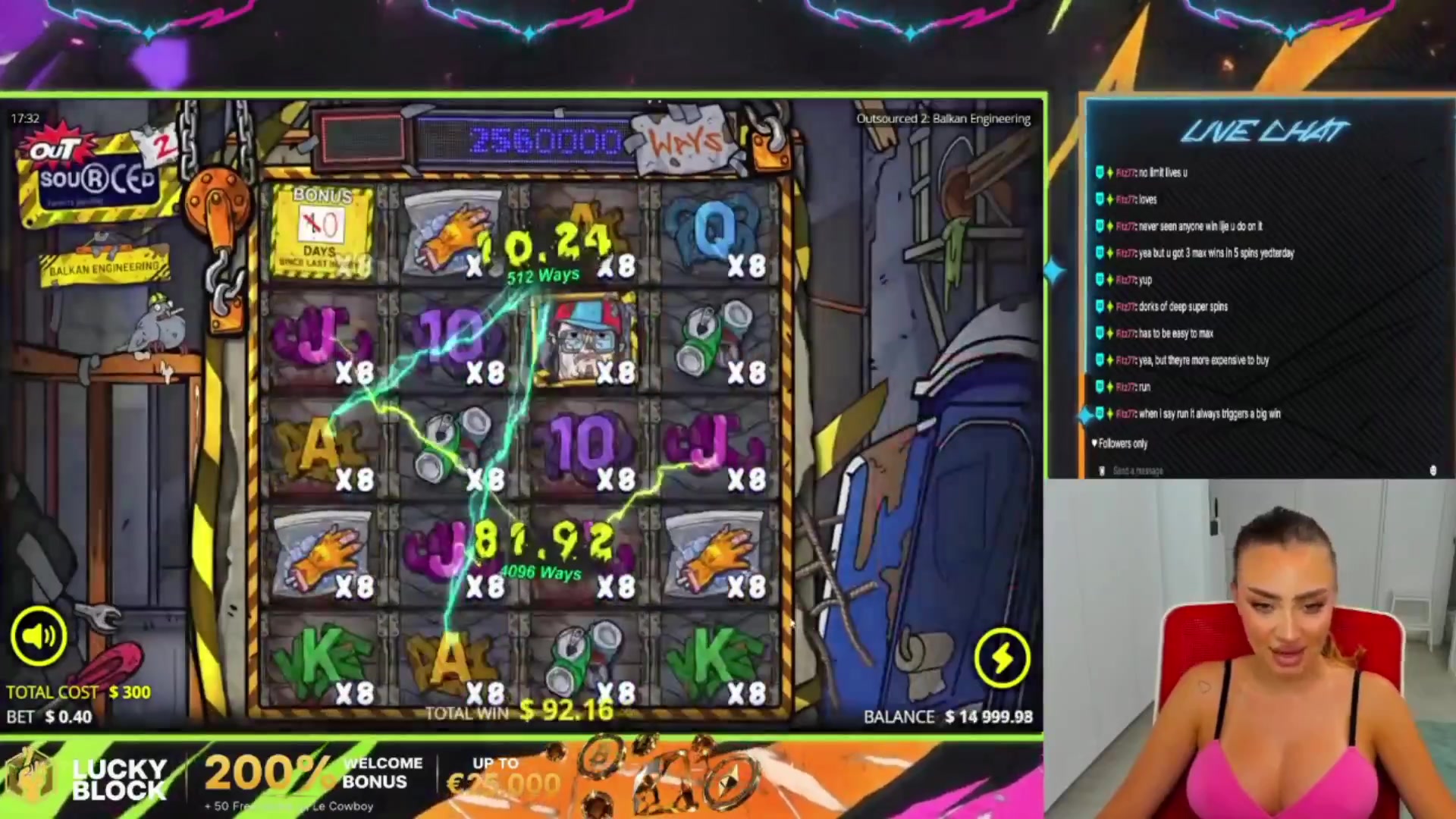 Outsourced 2 - Balkan Engineering: $4,444.40 win (14.81x)