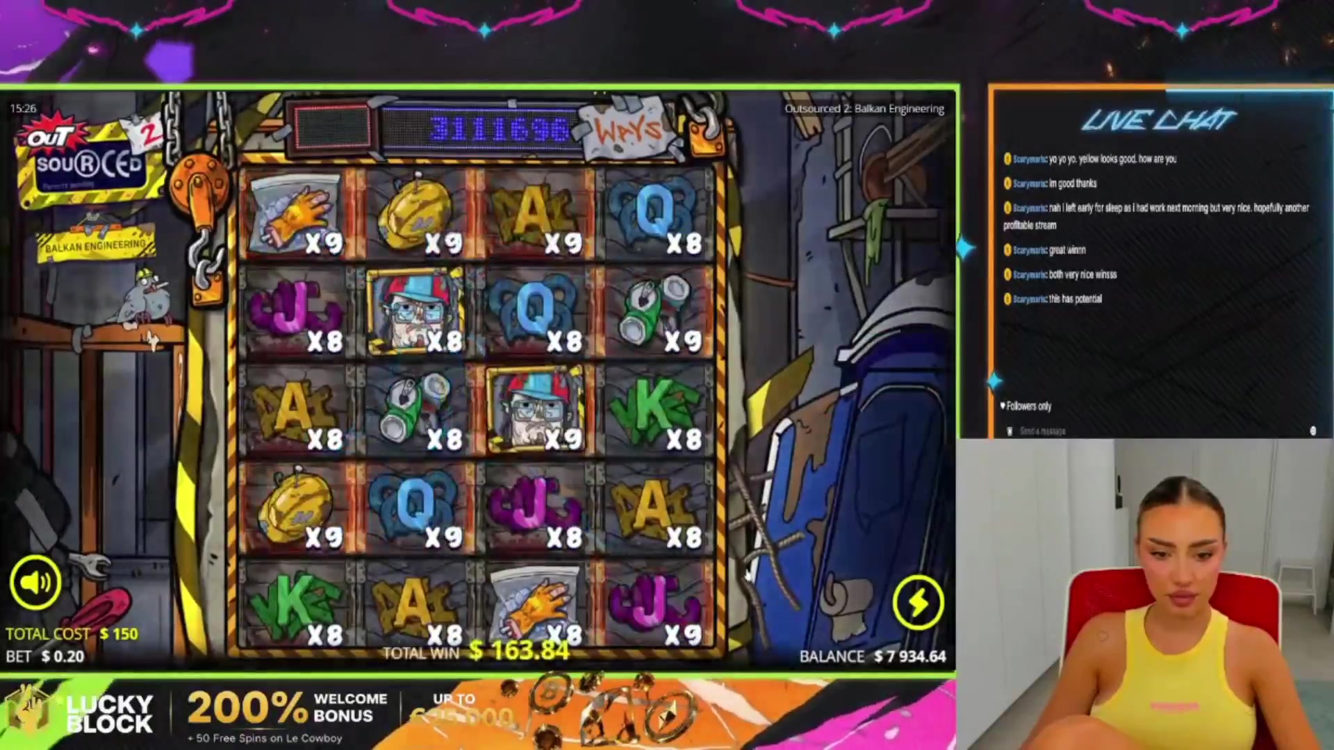 Outsourced 2 - Balkan Engineering: $902.65 win (6.02x)
