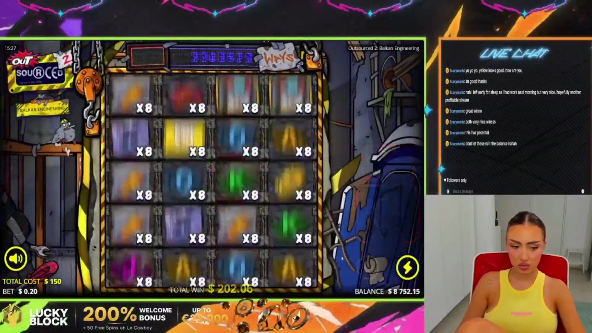 Outsourced 2 - Balkan Engineering: $2,222.20 win (14.81x)