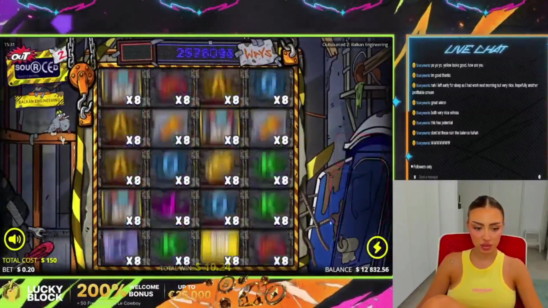 Outsourced 2 - Balkan Engineering: $1,354.69 win (9.03x)