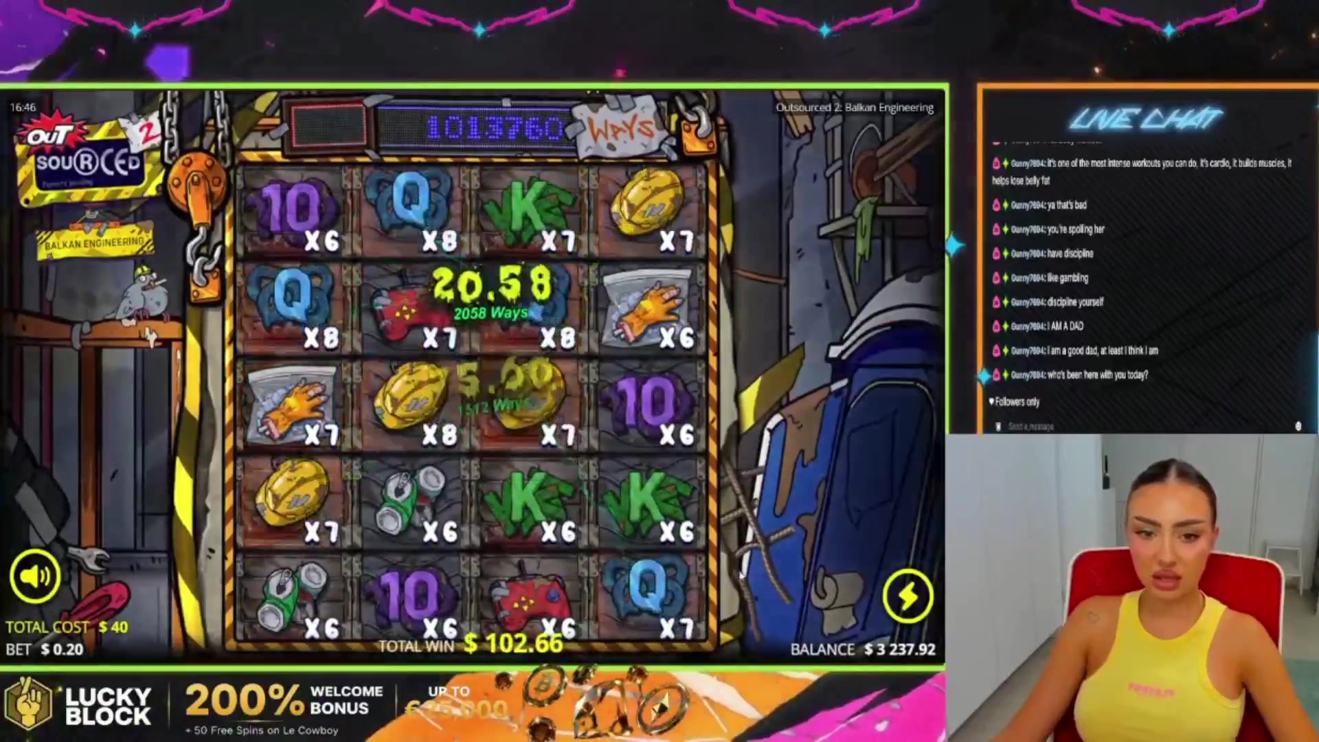 Outsourced 2 - Balkan Engineering: $854.48 win (21.36x)