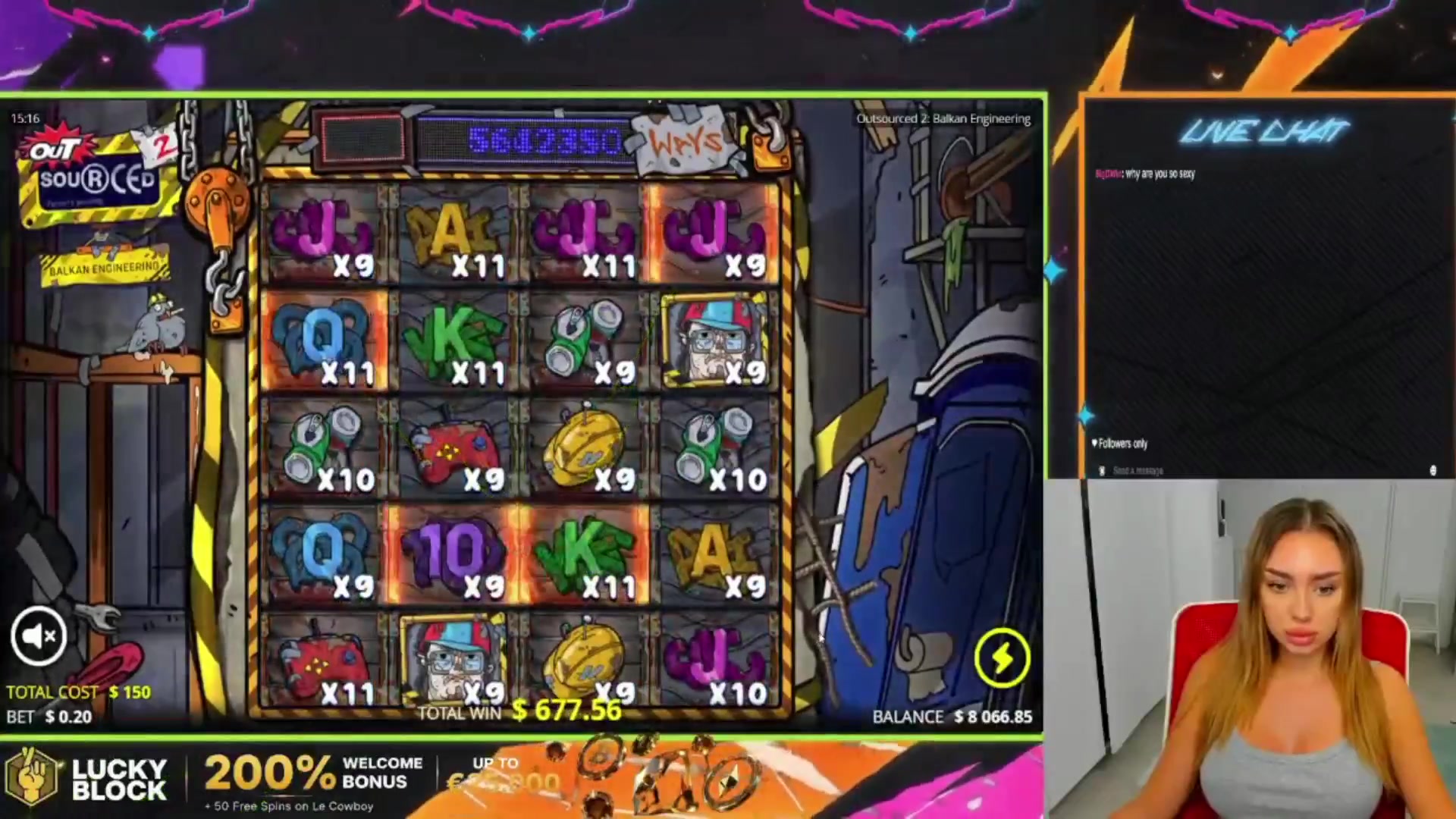 Outsourced 2 - Balkan Engineering: $2,222.20 win (14.82x)